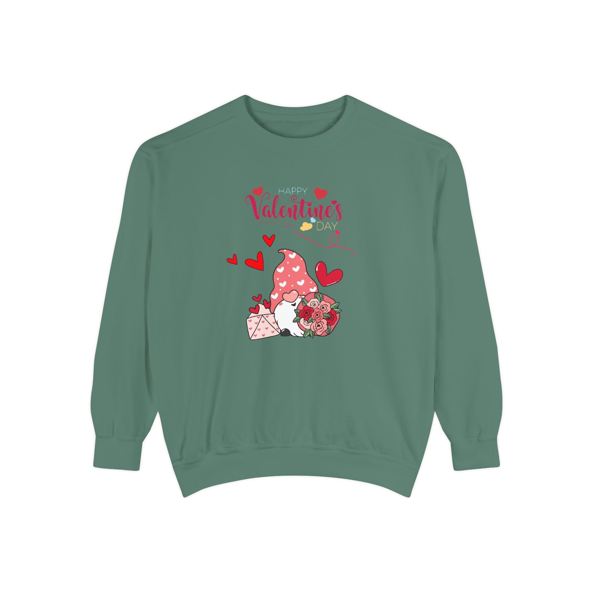 Gnome Valentine's Day Unisex Garment-Dyed Sweatshirt