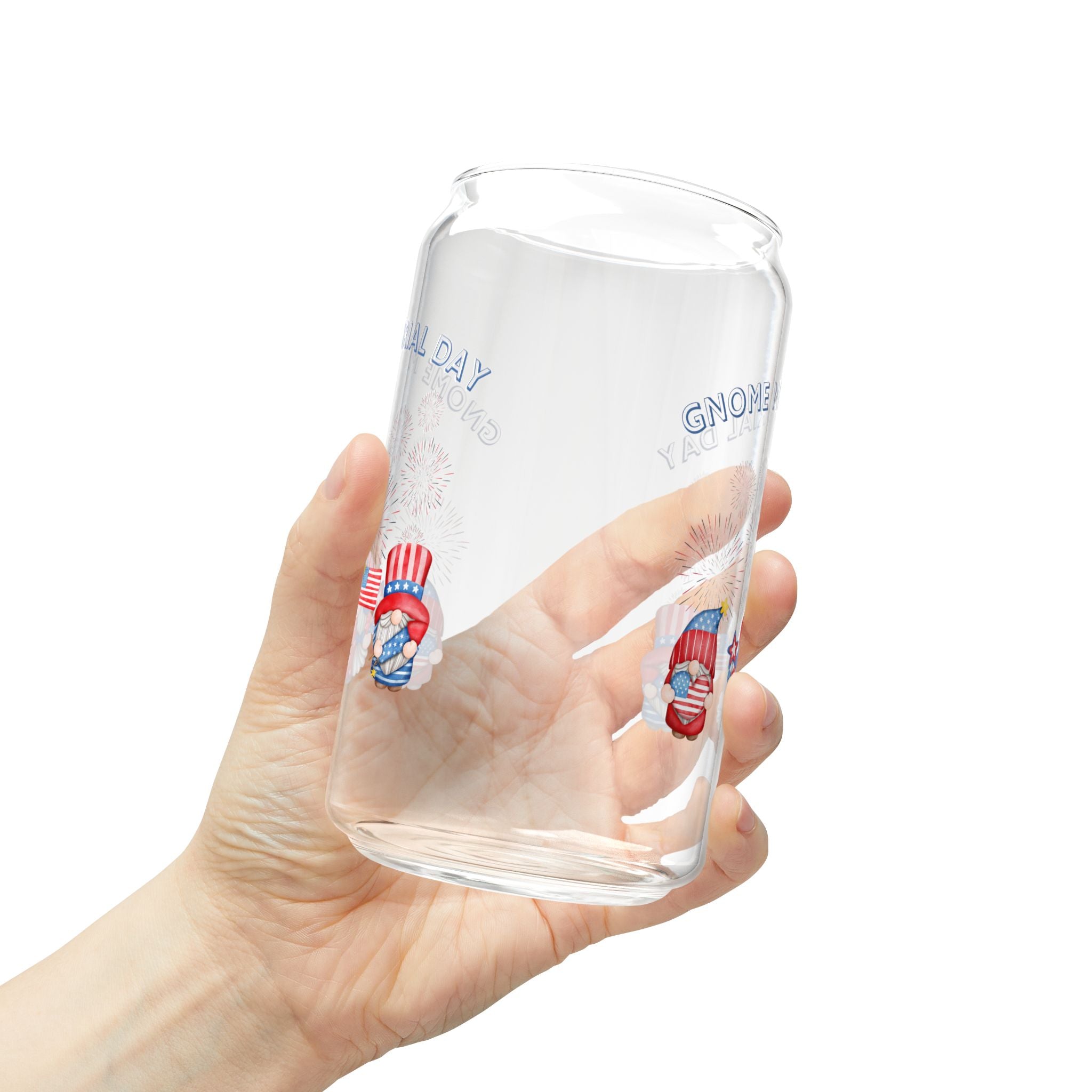 Gnome Memorial Day Sipper Glass, 16oz