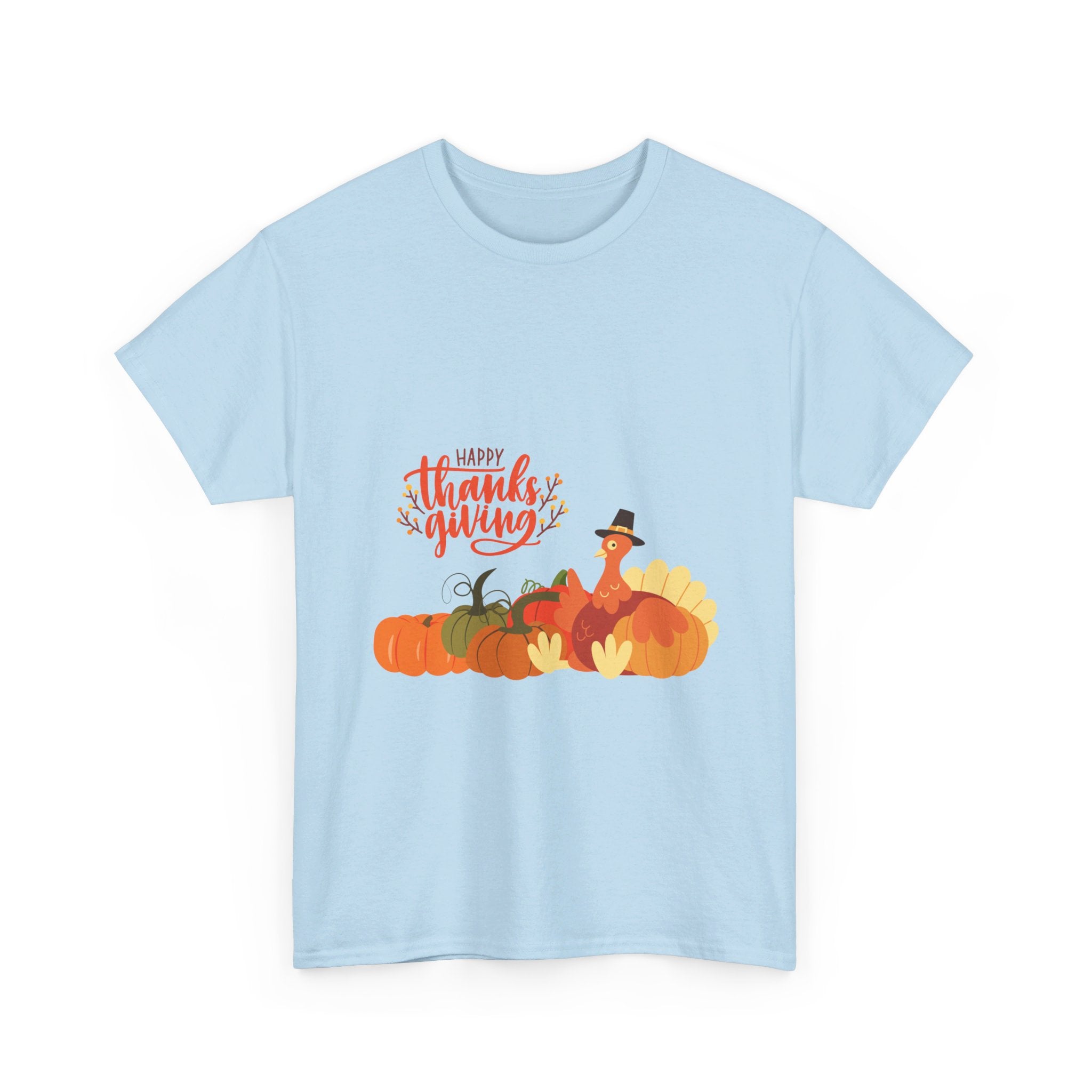 Happy Thanksgiving Turkey Unisex Heavy Cotton Tee