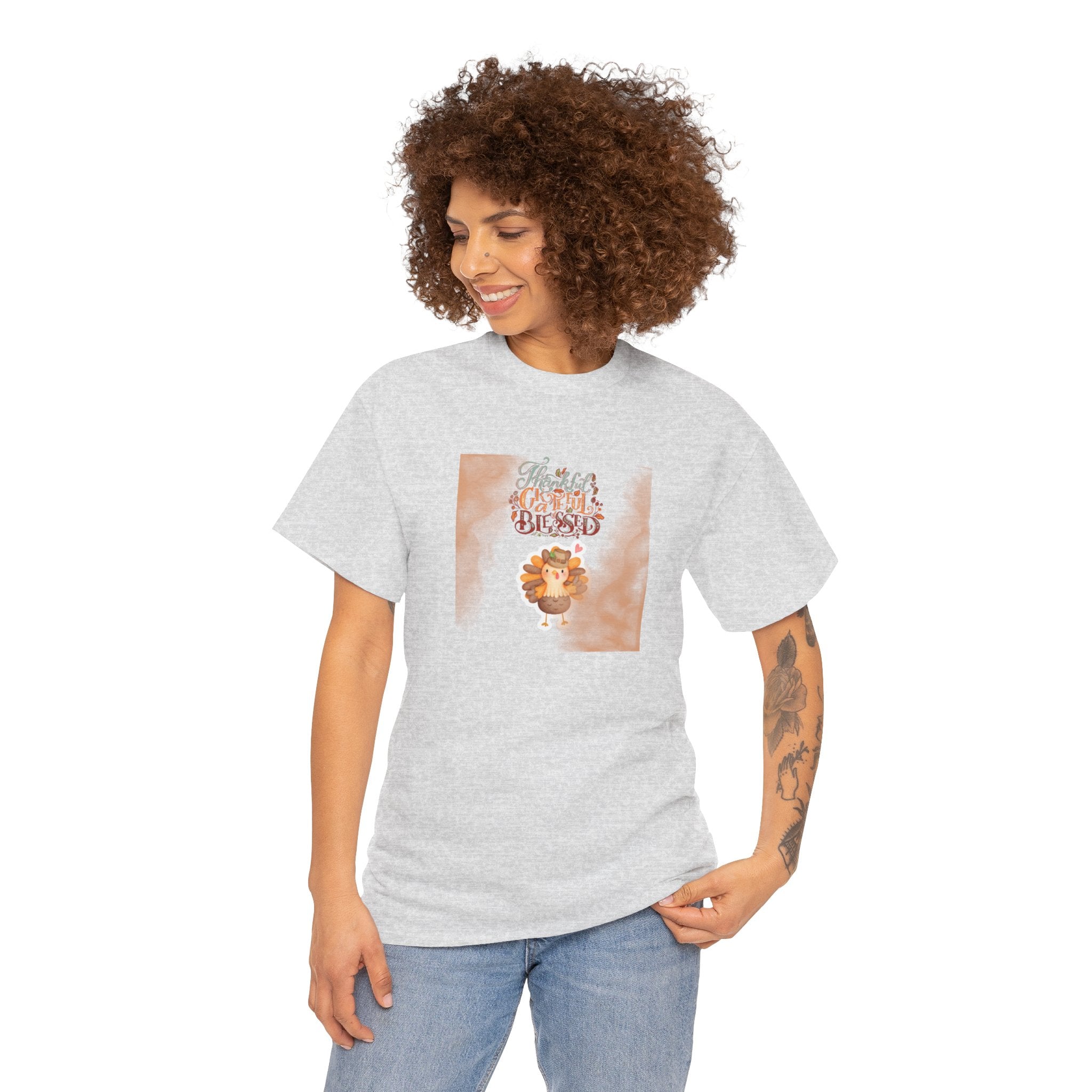 Thankful Grateful Blessed Unisex Heavy Cotton Tee