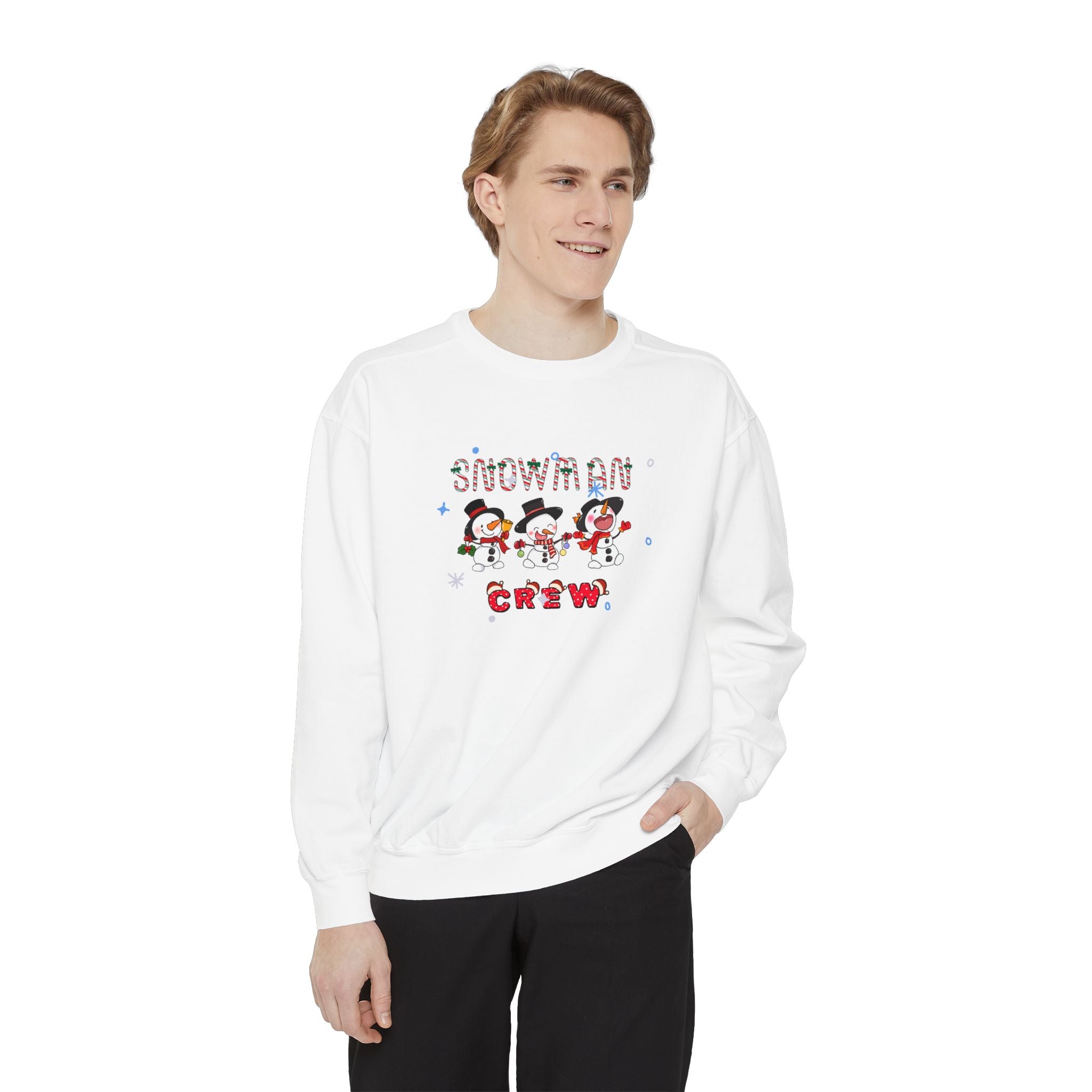 Snowman Crew Unisex Garment-Dyed Sweatshirt