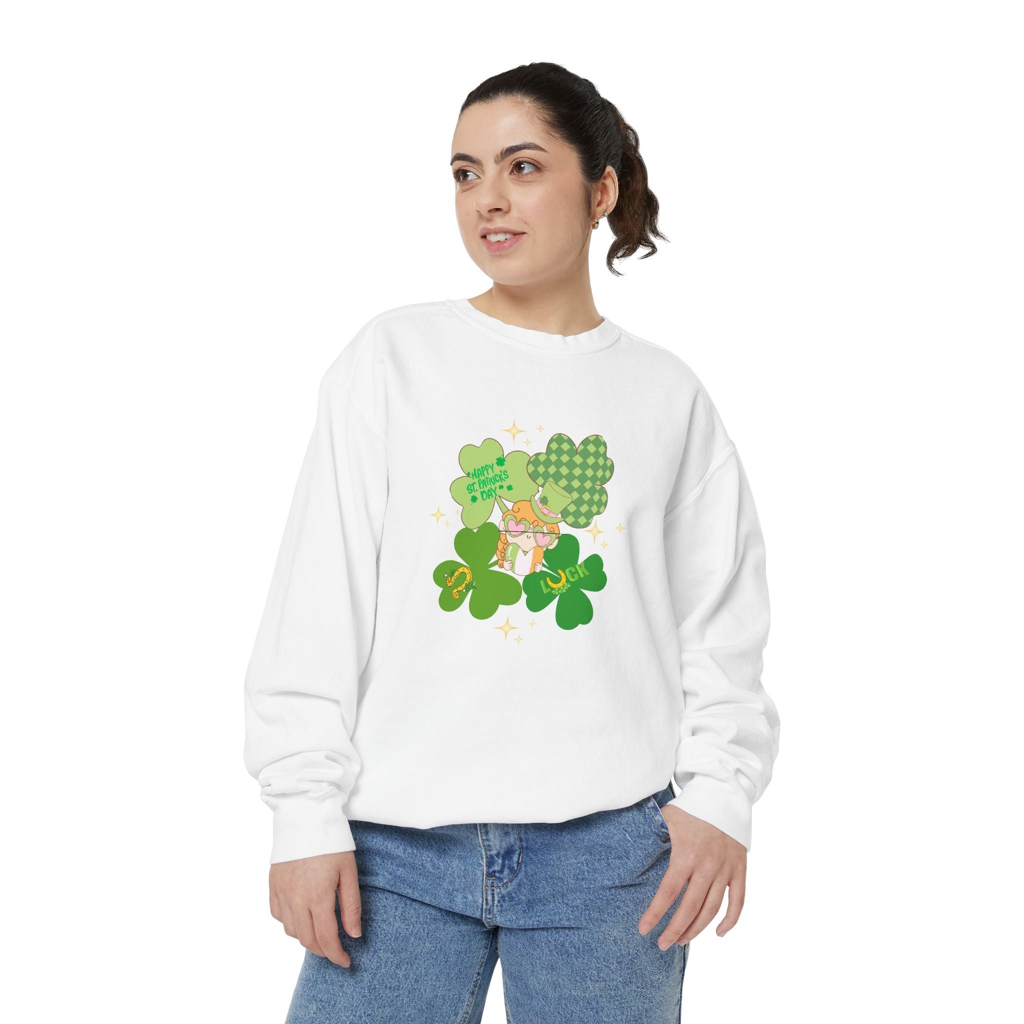 Retro St. Paddy's Day Unisex Garment-Dyed Sweatshirt