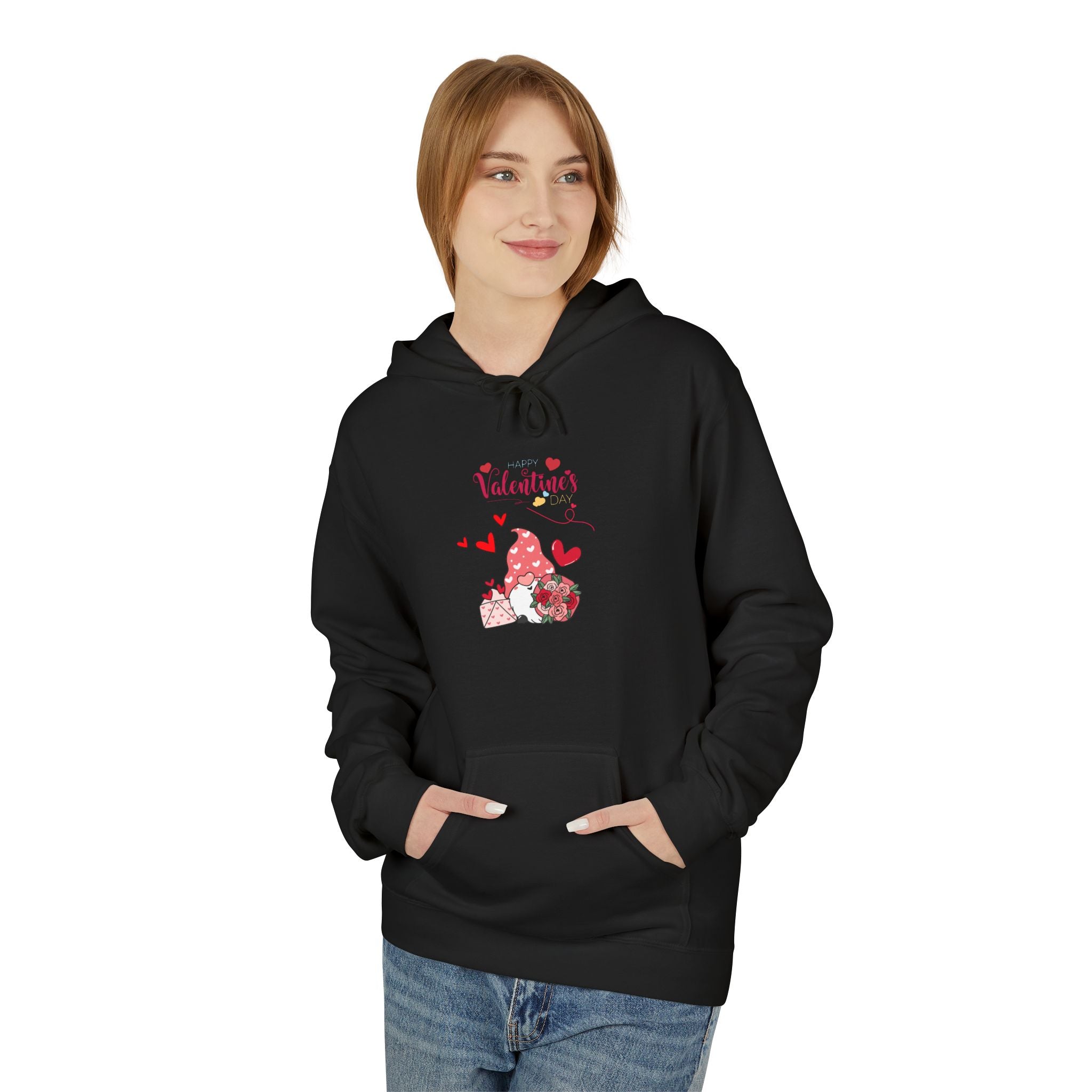 Gnome Valentine's Day Unisex Midweight Softstyle Fleece Hoodie