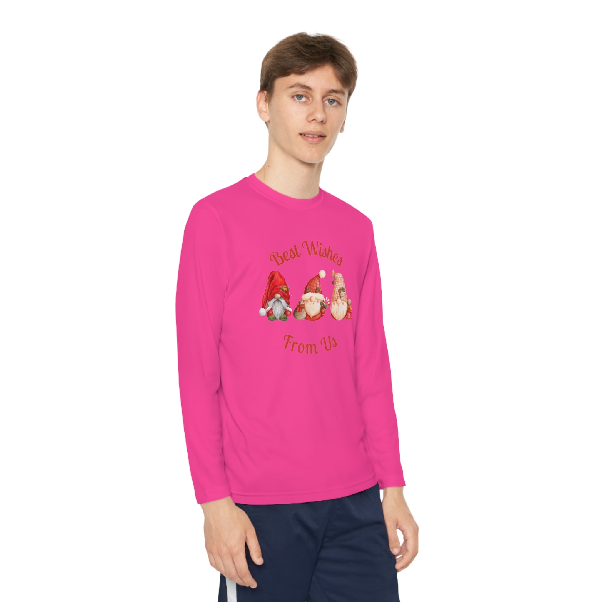 Gnome Best Wishes Youth Long Sleeve Competitor Tee