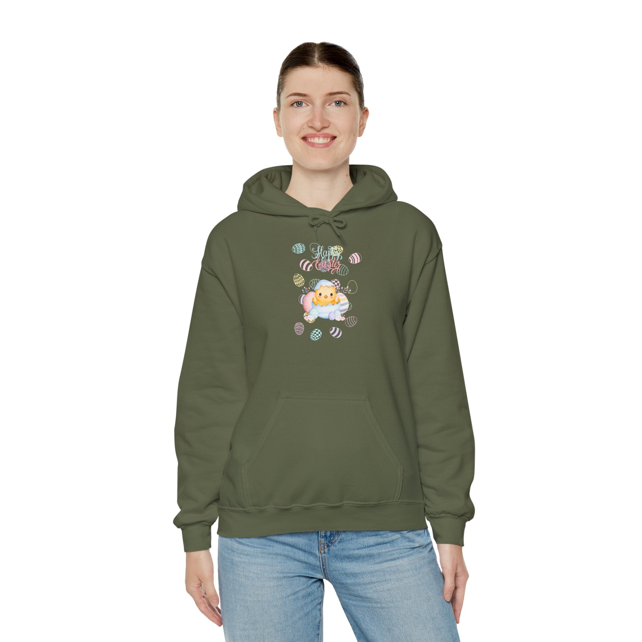 Chick Happy Easter Hooded Sweatshirt