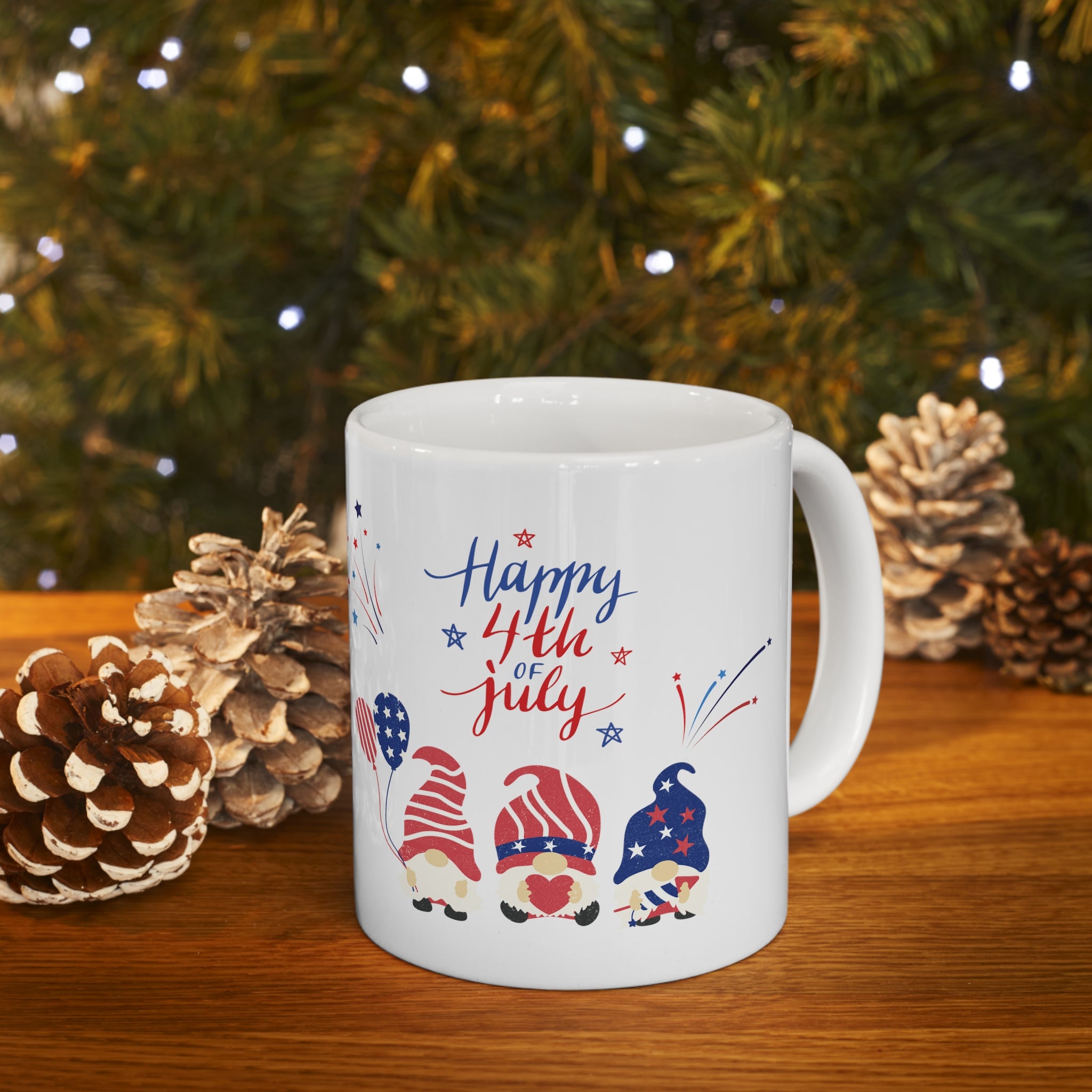 Happy 4th Of July Gnome Ceramic Mug 11oz