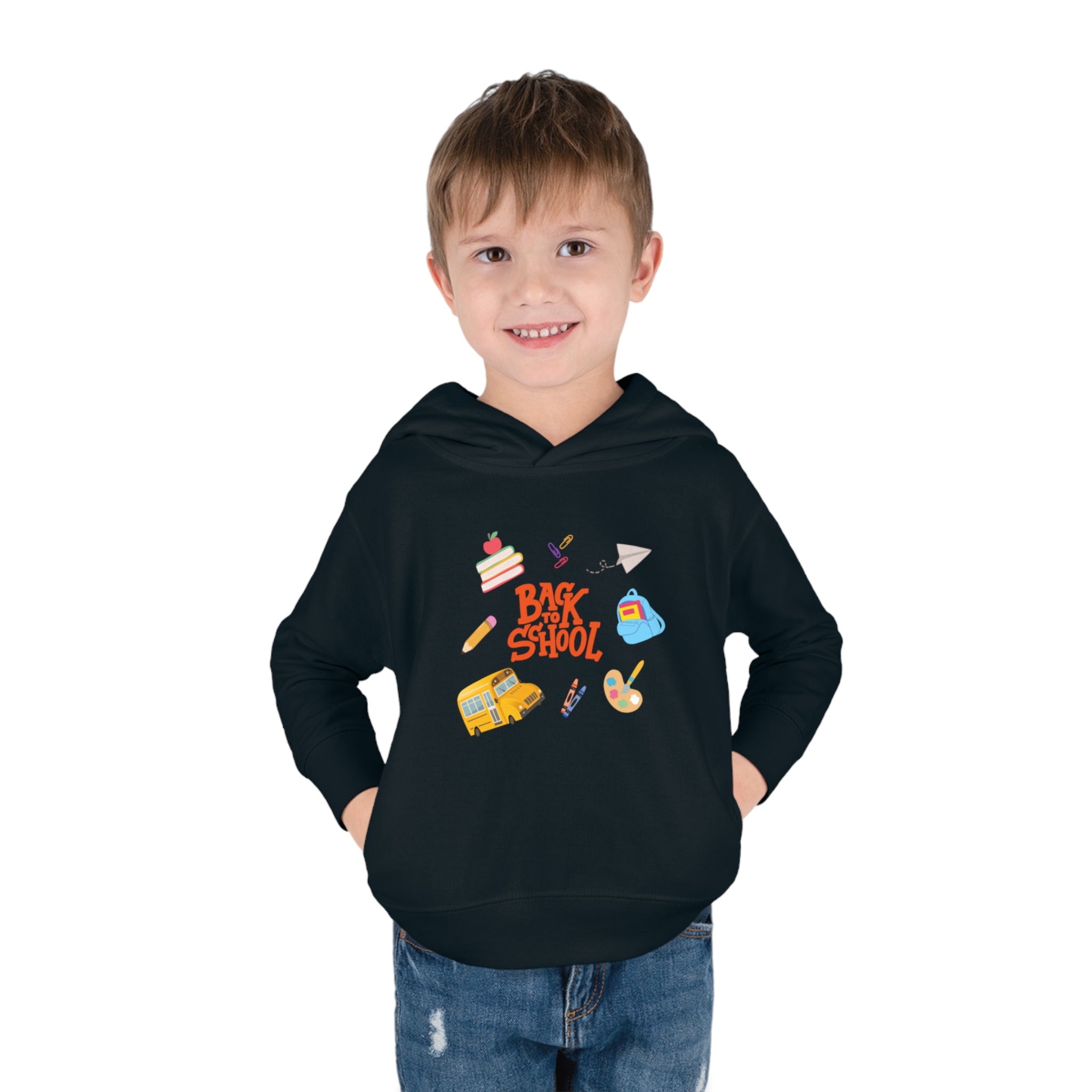 Back To School Time Toddler Pullover Fleece Hoodie