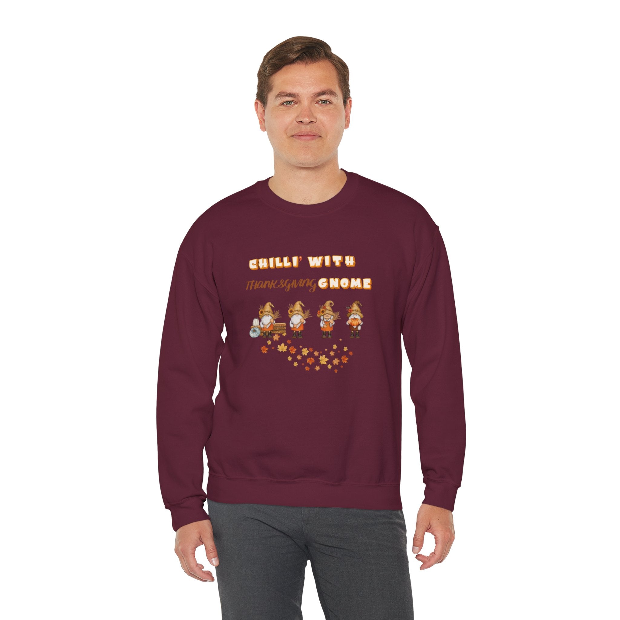 Chilli" With Thanksgiving Gnome Unisex Heavy Blend™ Crewneck Sweatshirt