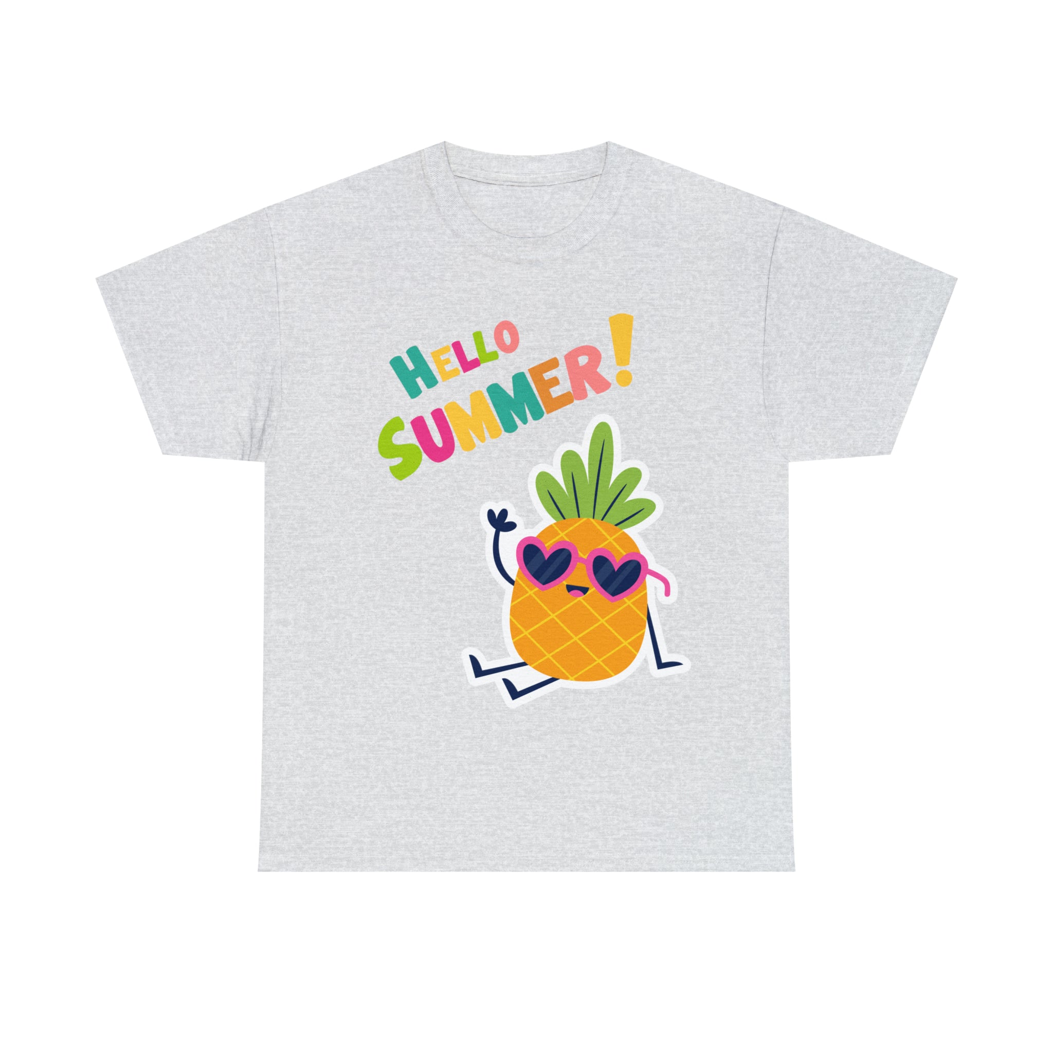 Hello Pineapple Summer Unisex Heavy Cotton Tee