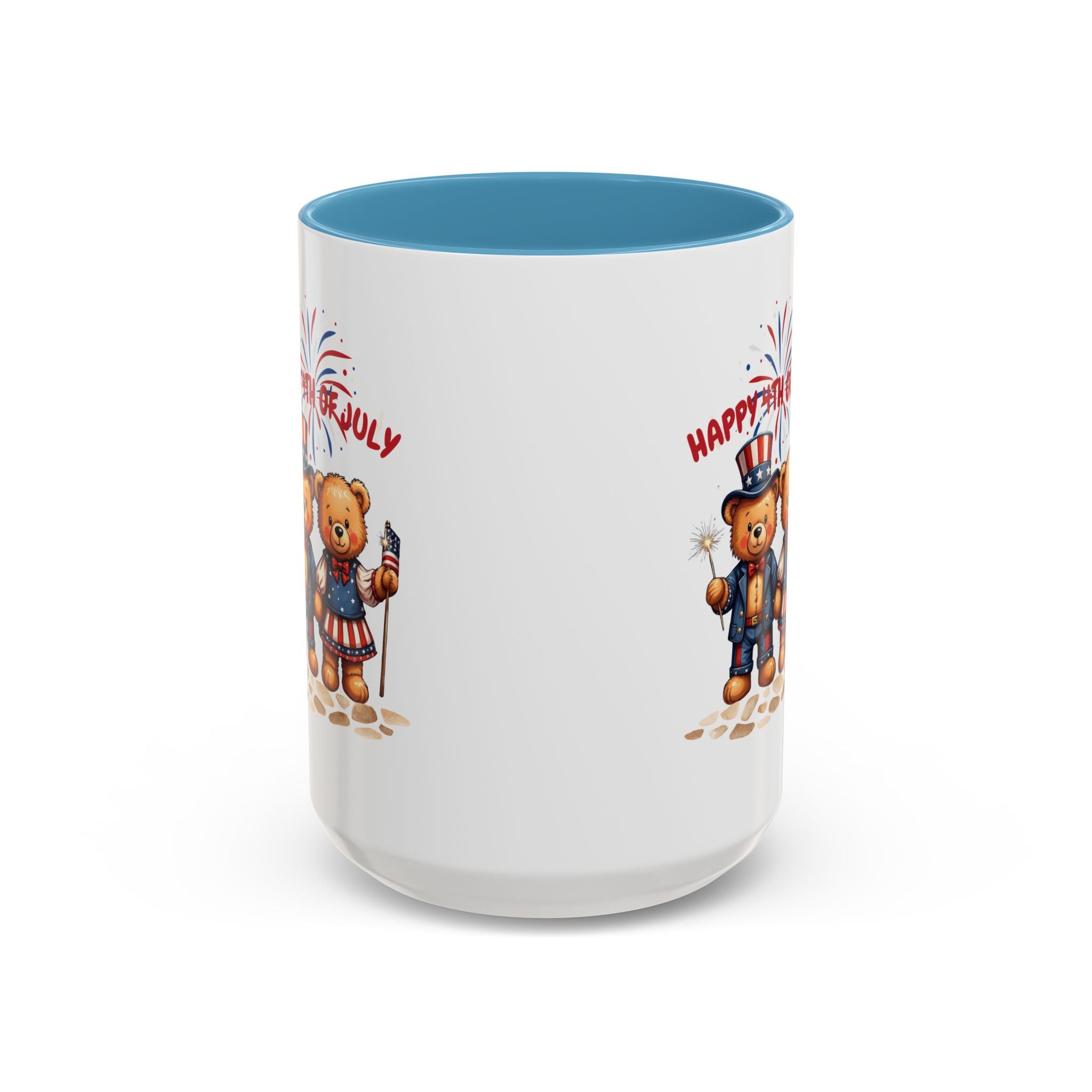 Happy 4th of July Teddy Bear Couple Coffee Mug