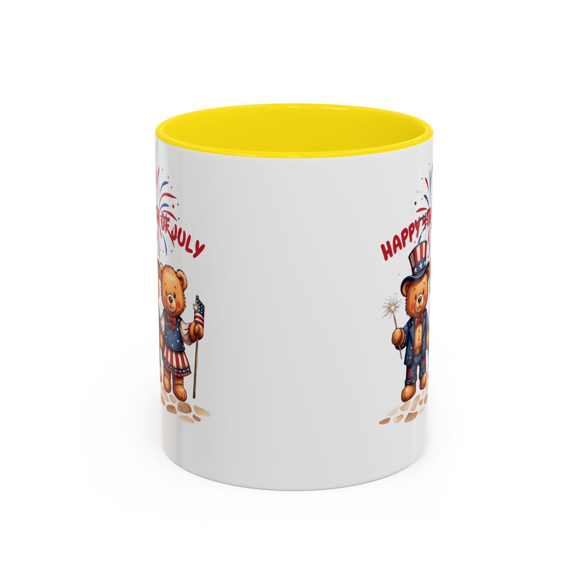 Happy 4th of July Teddy Bear Couple Coffee Mug