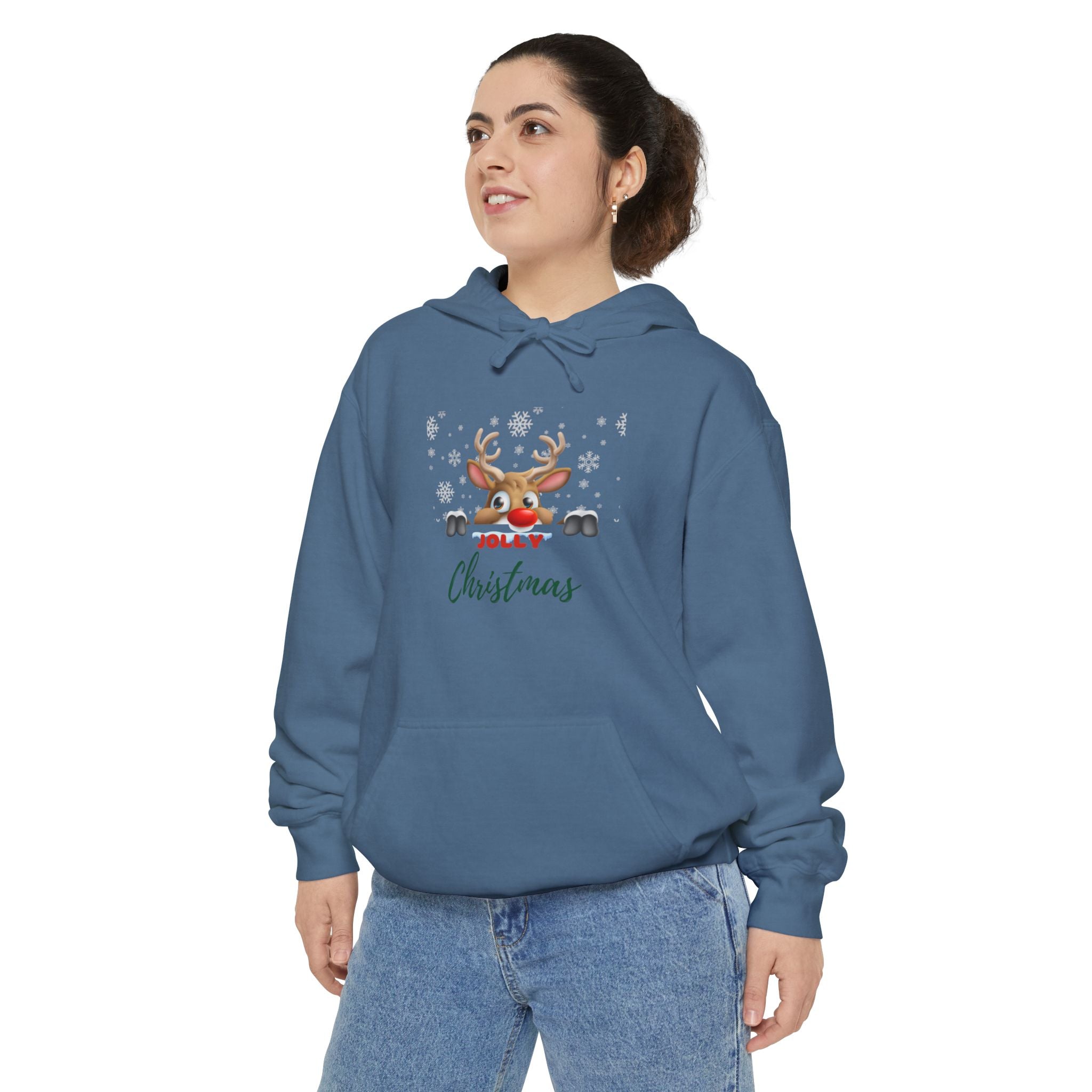 Jolly Christmas Unisex Garment-Dyed Hoodie