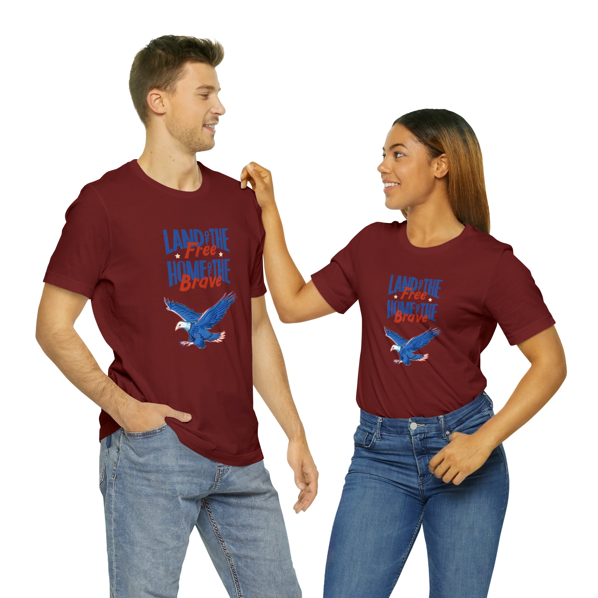 Land Of The Free Home Of The Brave Unisex Jersey Short Sleeve Tee