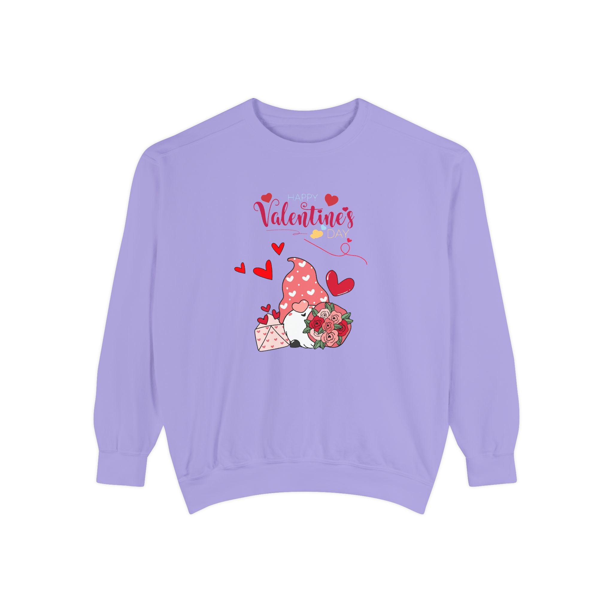 Gnome Valentine's Day Unisex Garment-Dyed Sweatshirt