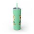 Happy All Hallows Eve Skinny Tumbler with Straw, 20oz