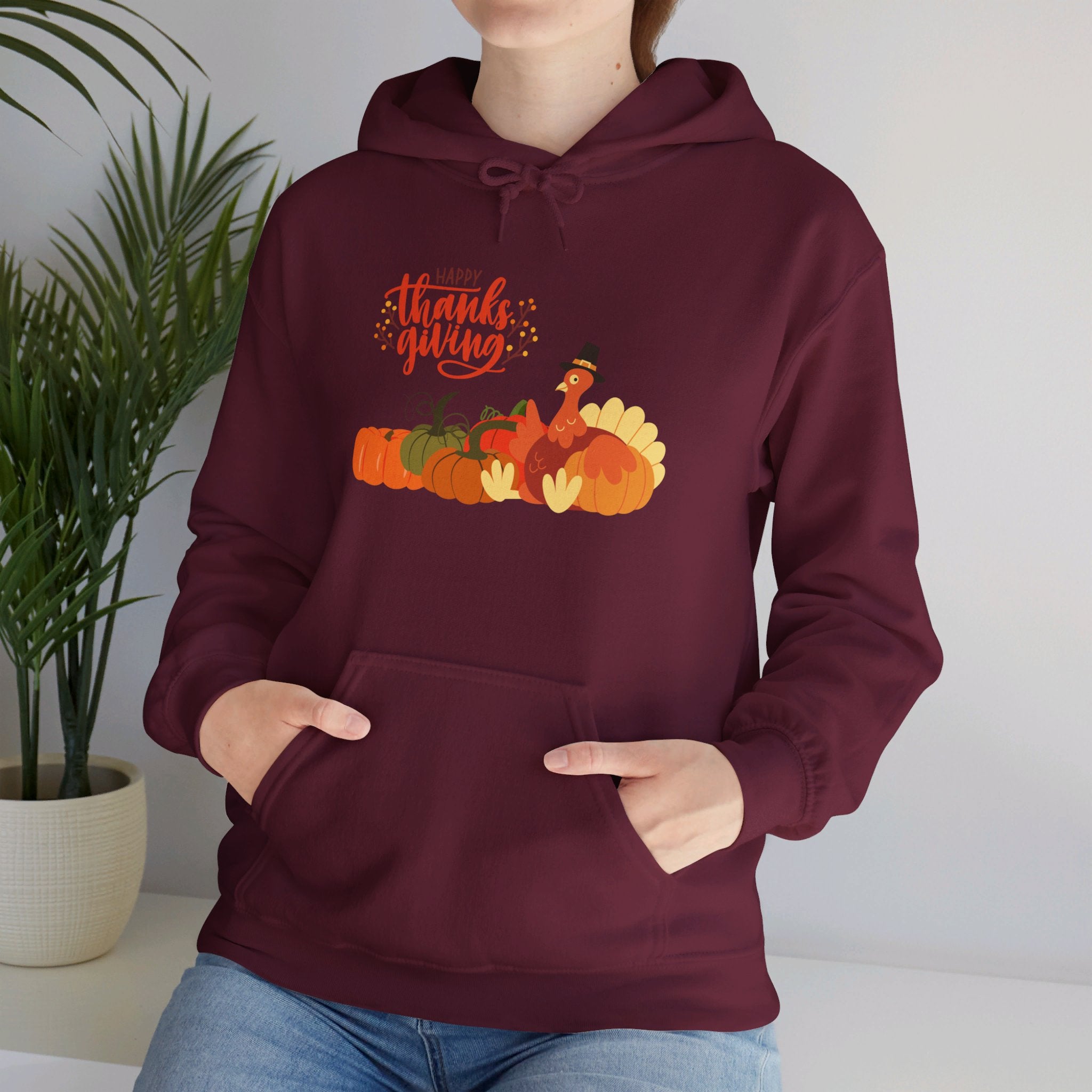 Happy Thanksgiving Turkey Unisex Heavy Blend™ Hooded Sweatshirt