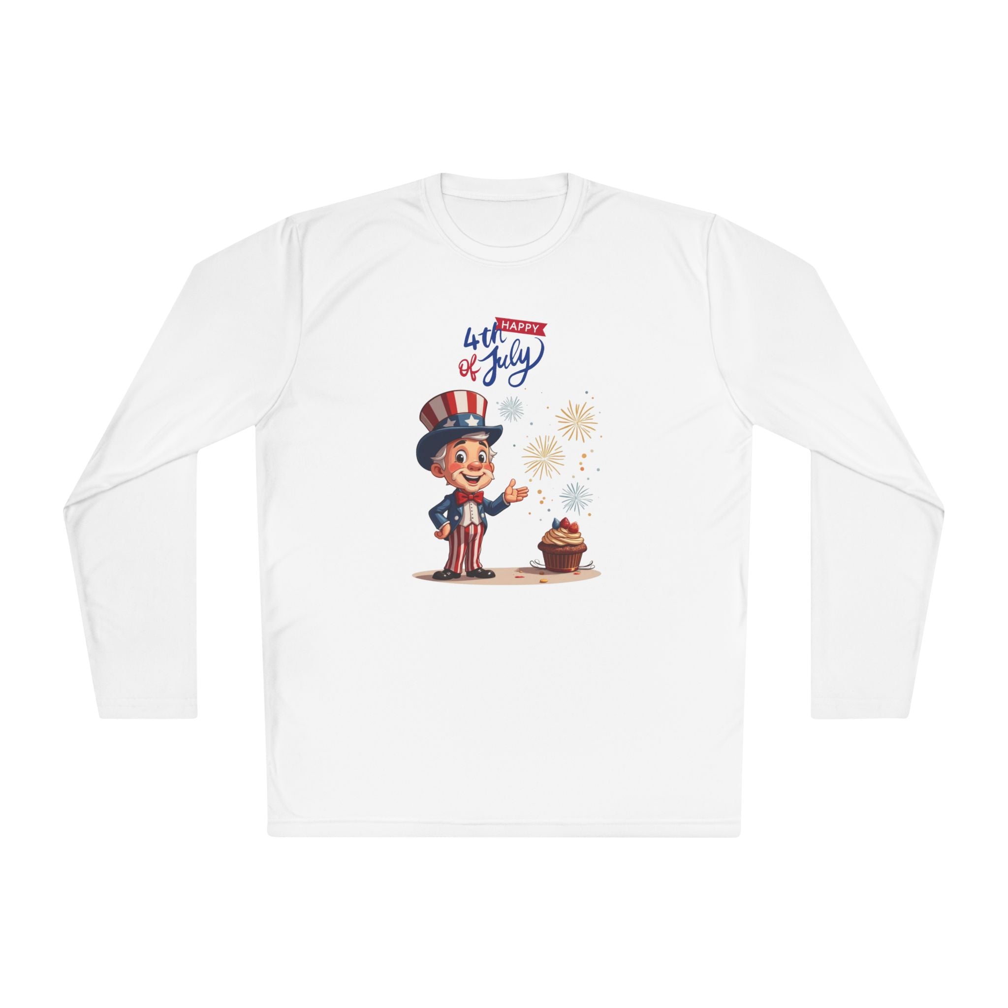 Uncle Sam Happy 4th of July Unisex Lightweight Long Sleeve Tee