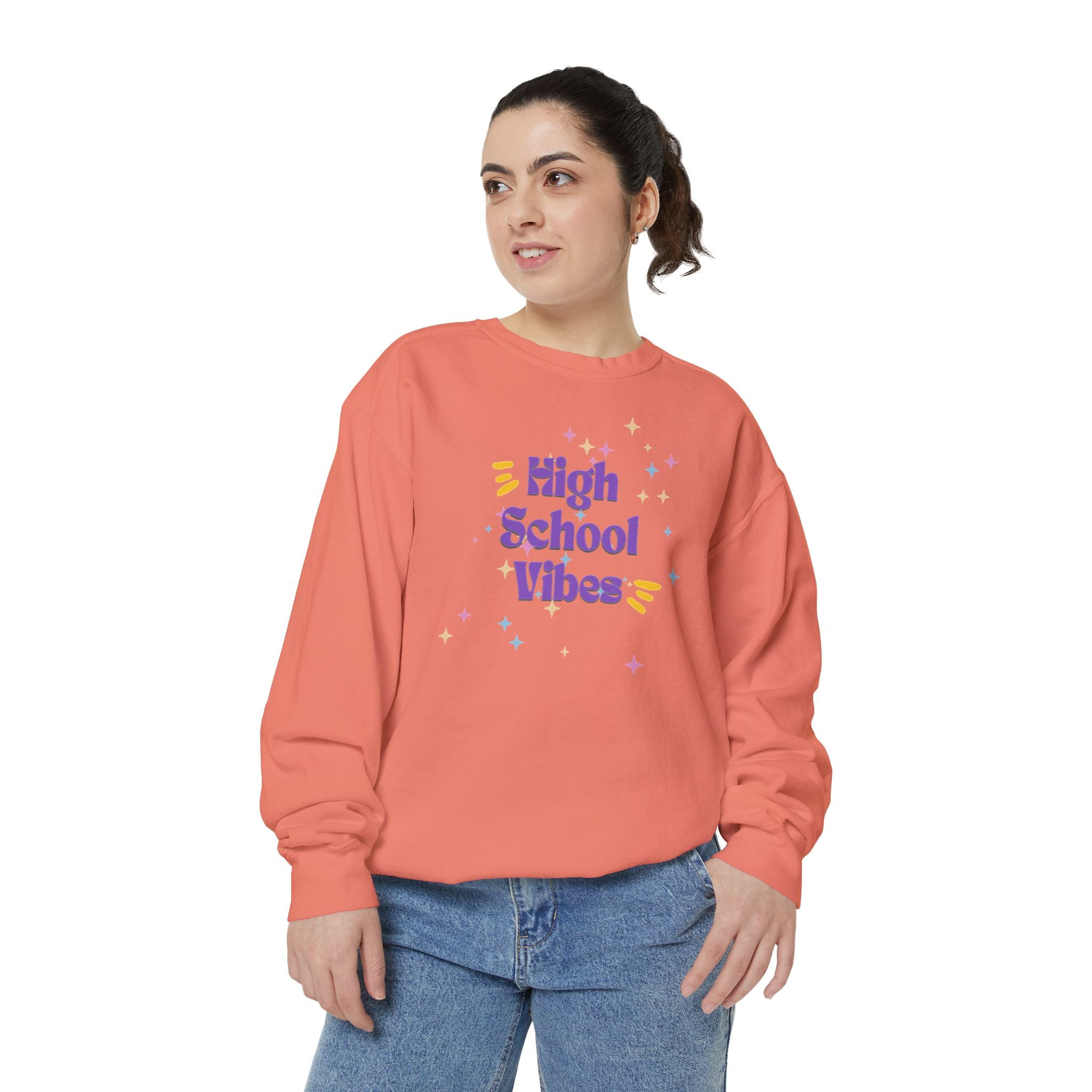 High School Vibes Unisex Garment-Dyed Sweatshirt