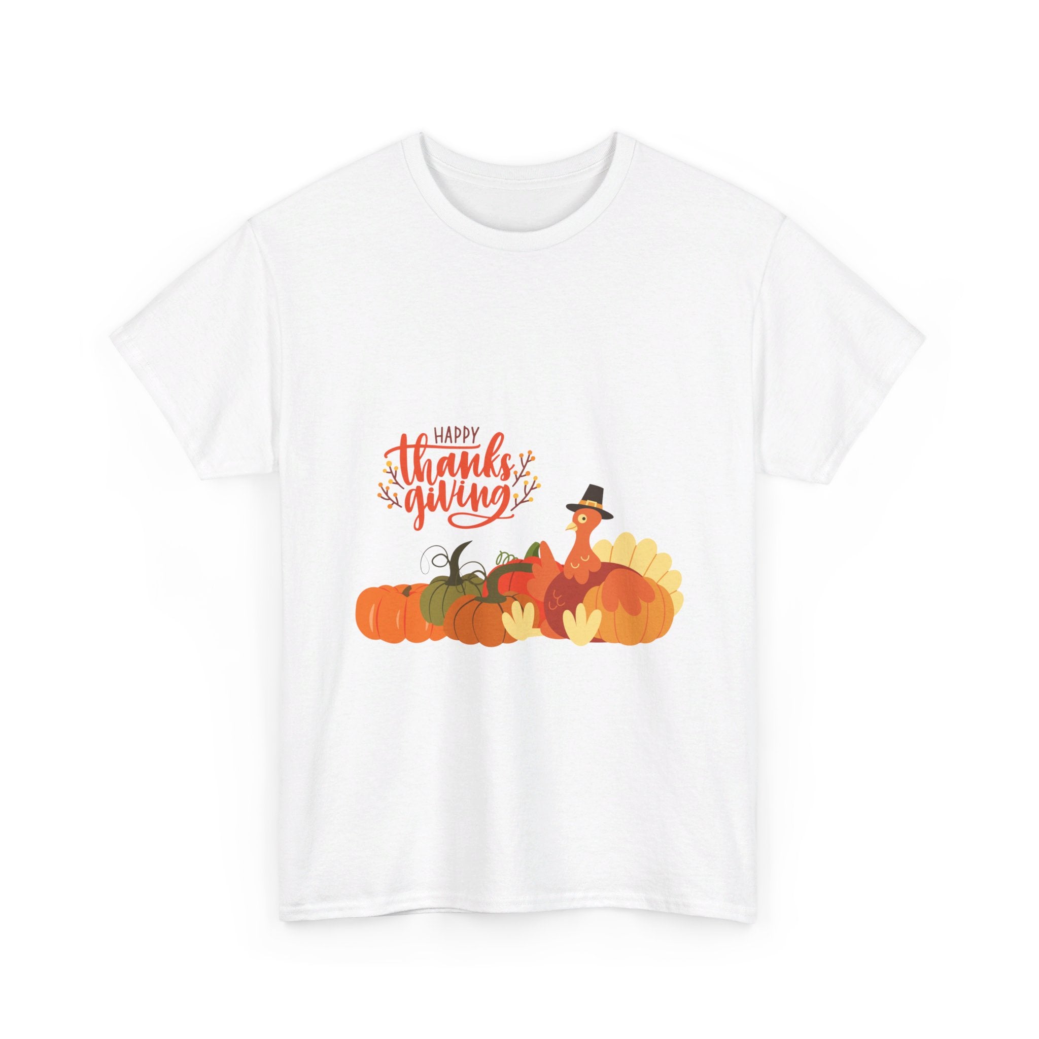 Happy Thanksgiving Turkey Unisex Heavy Cotton Tee
