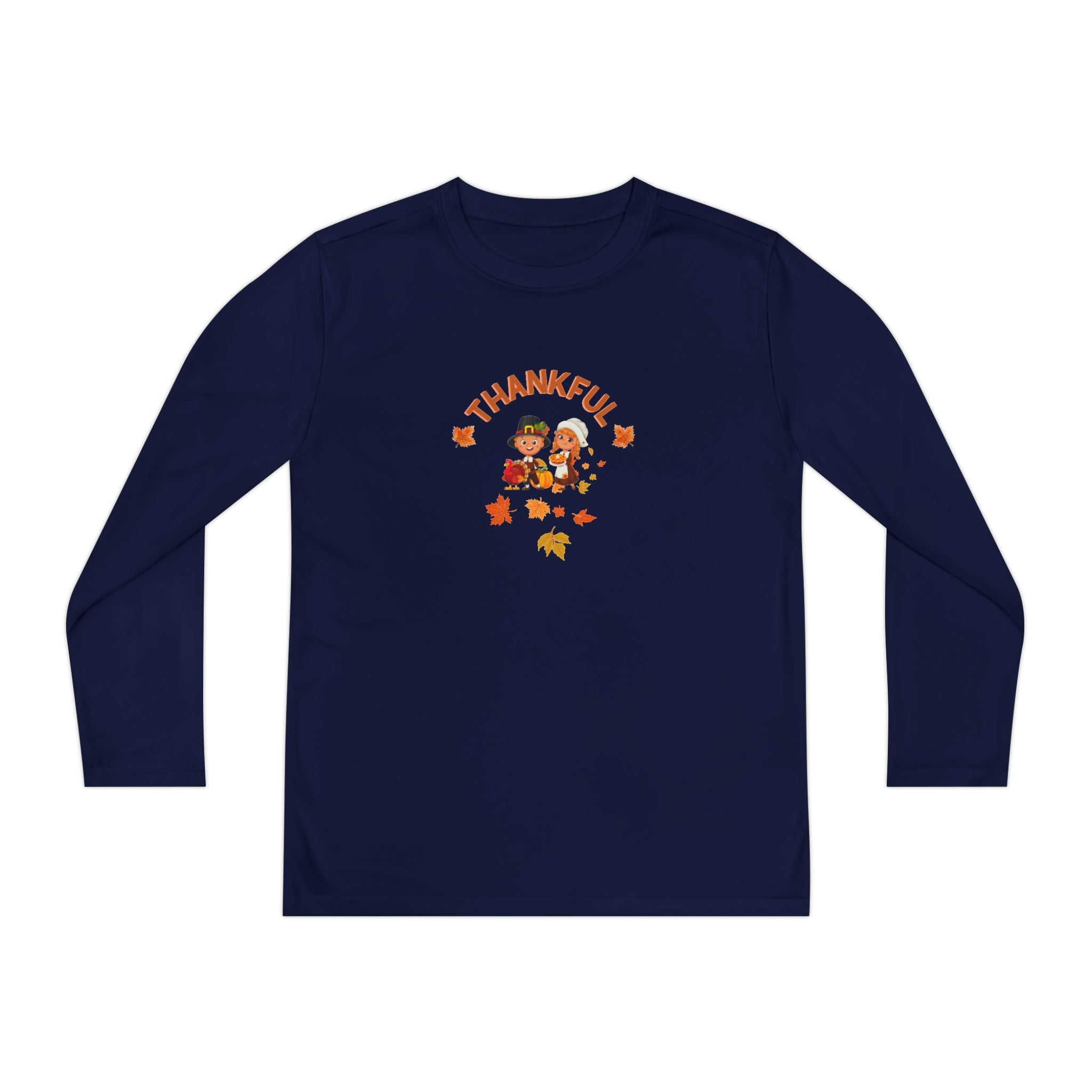 Pilgrims Turkey Day Youth Long Sleeve Competitor Tee