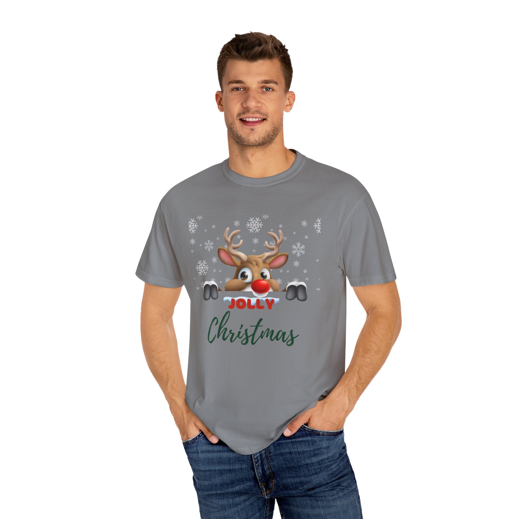 Jolly Christmas Unisex Garment-Dyed T-shirt