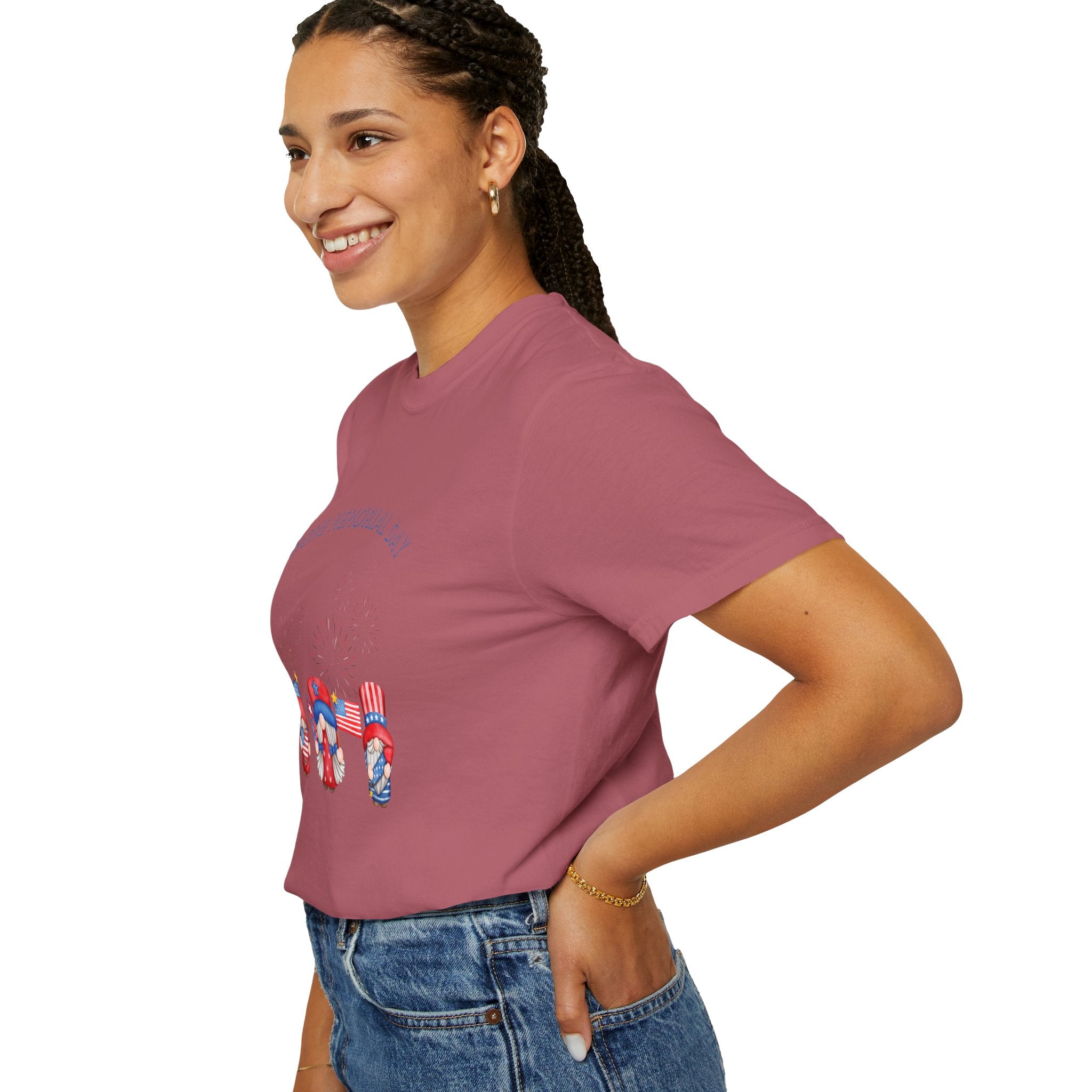 Gnome Memorial Day Unisex Garment-Dyed T-Shirt
