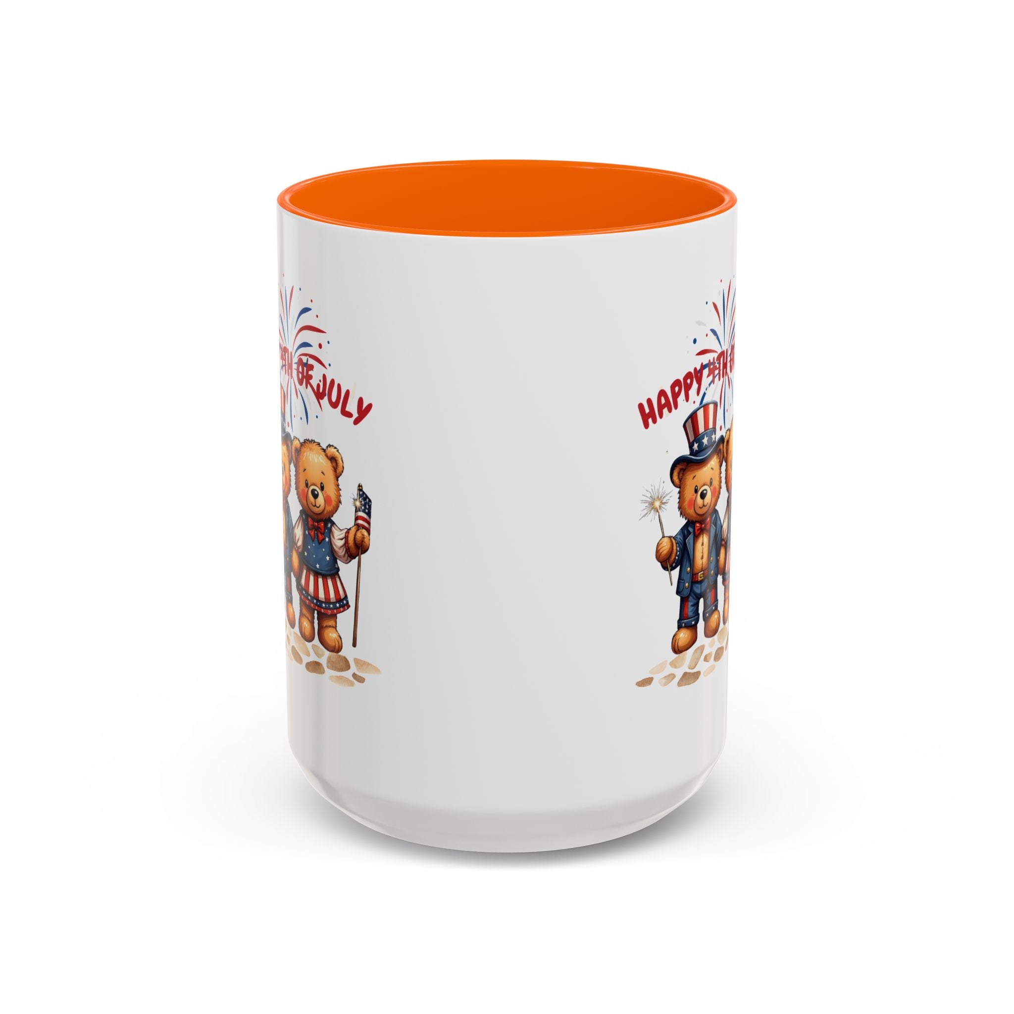 Happy 4th of July Teddy Bear Couple Coffee Mug