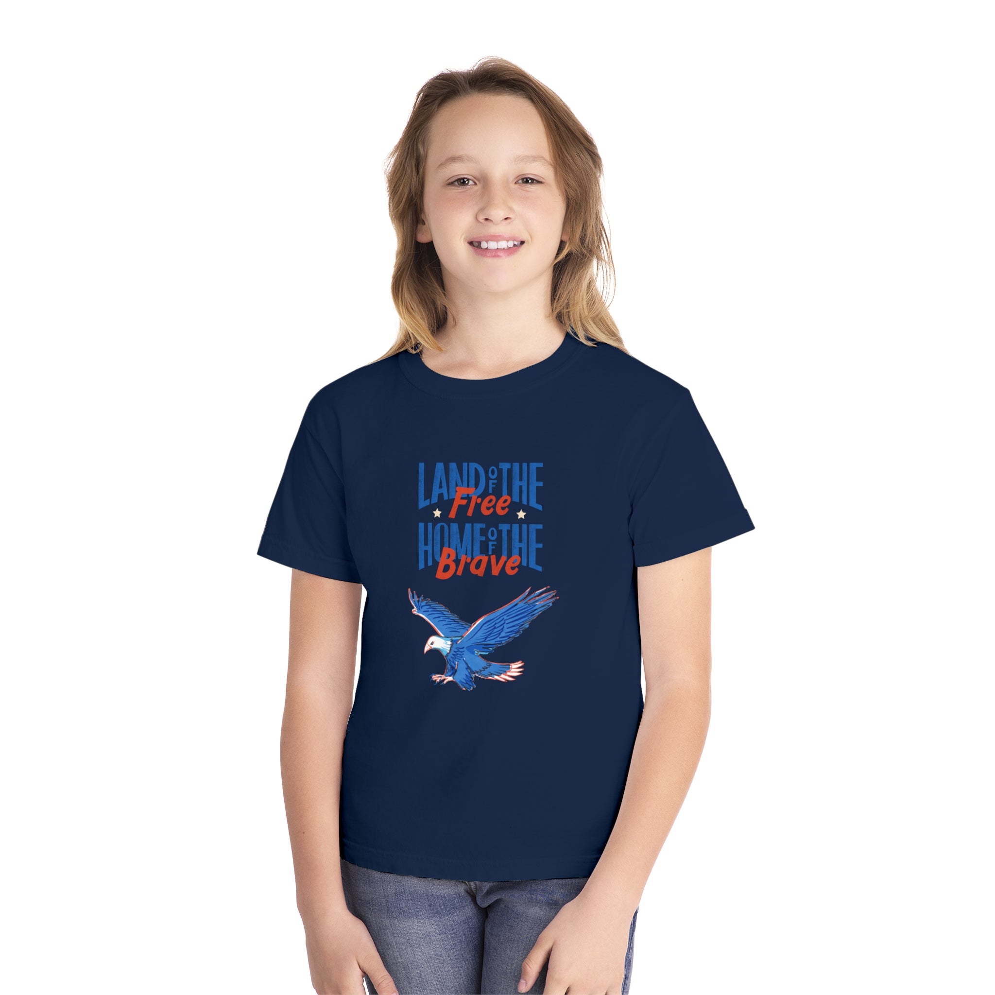 Land Of The Free Home Of The Brave Youth Midweight Tee
