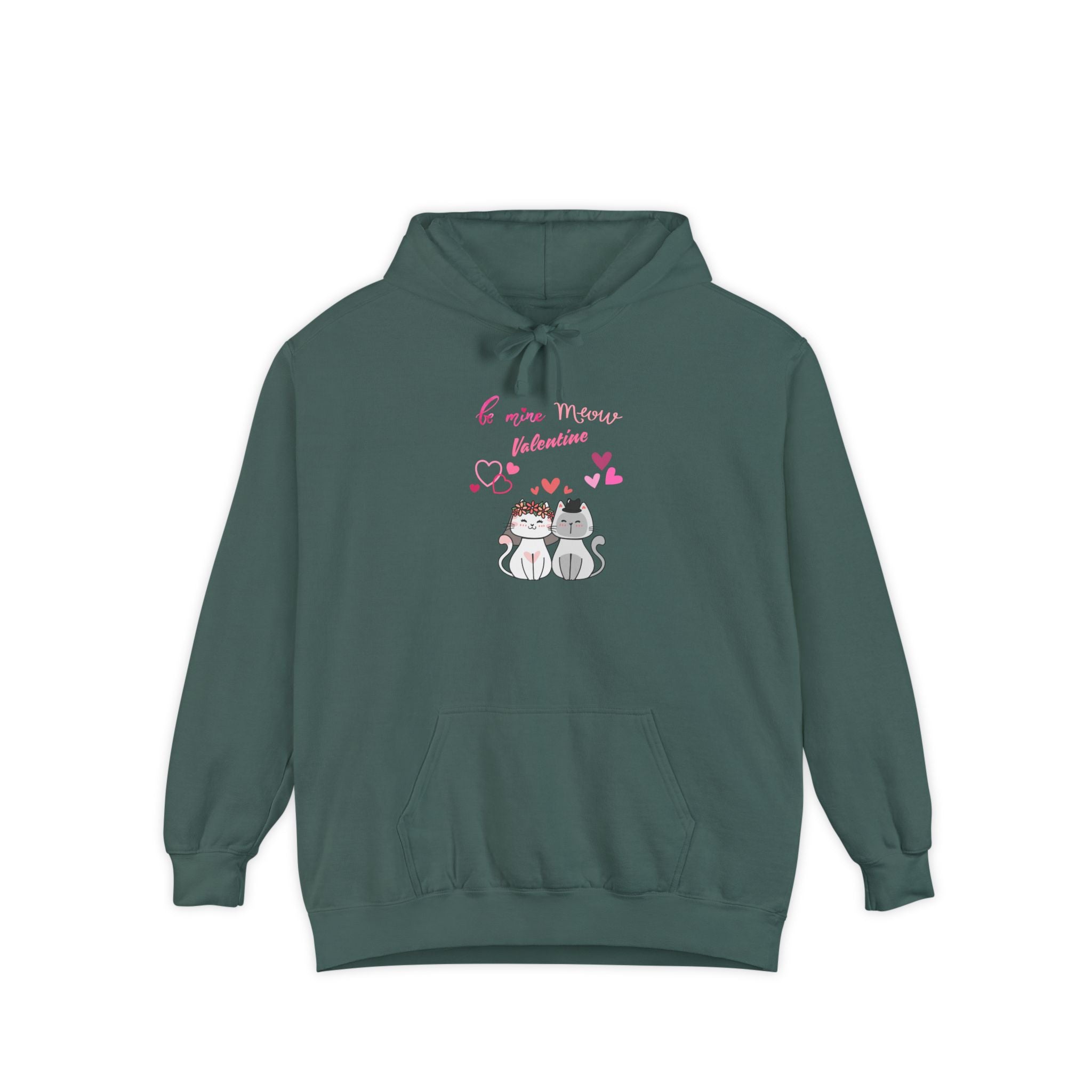 Meow Valentine's Day Unisex Garment-Dyed Hoodie