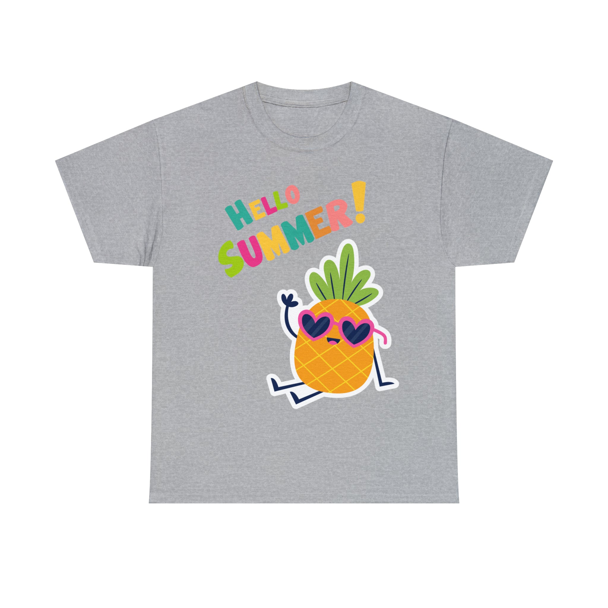 Hello Pineapple Summer Unisex Heavy Cotton Tee