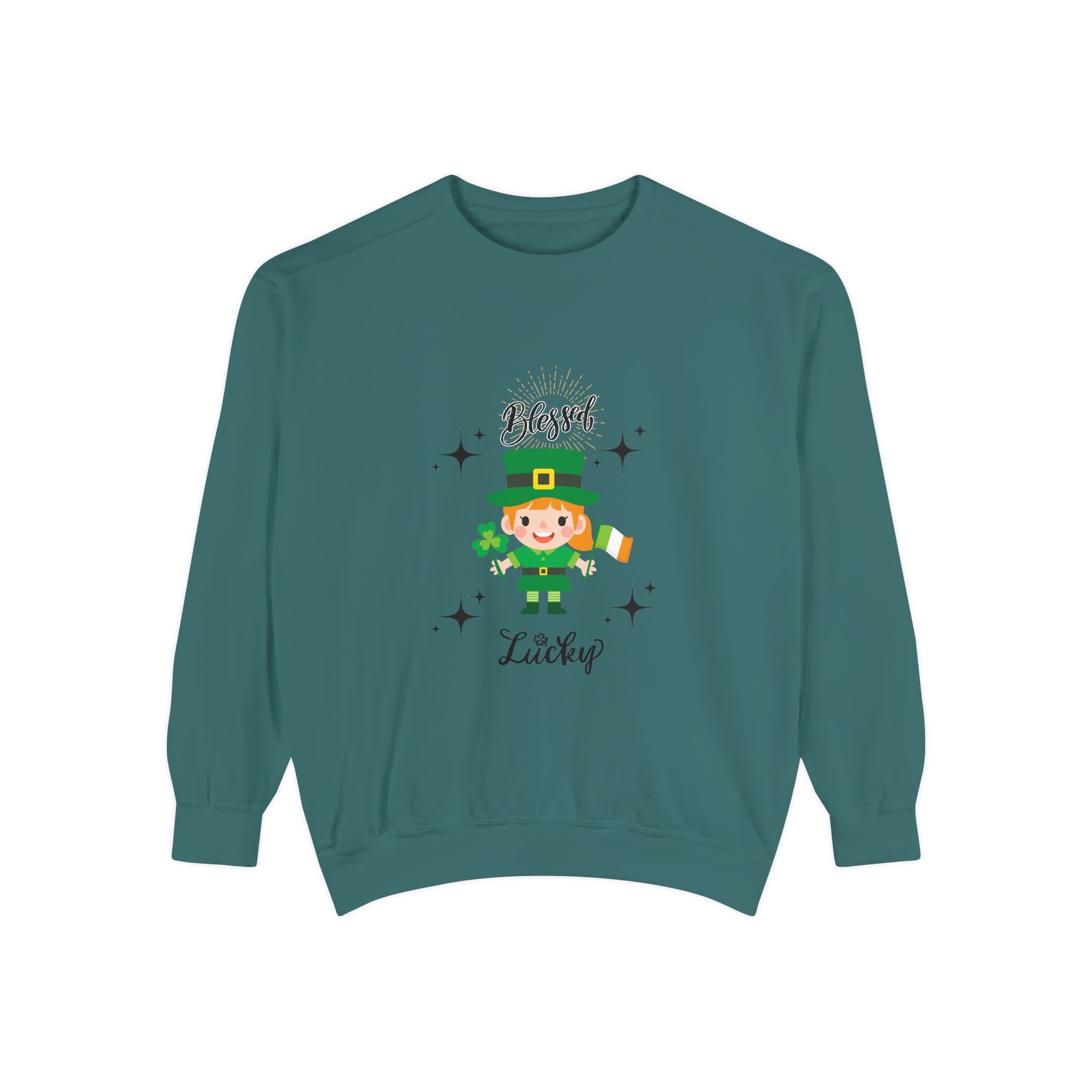 Blessed & Lucky Unisex Garment-Dyed Sweatshirt