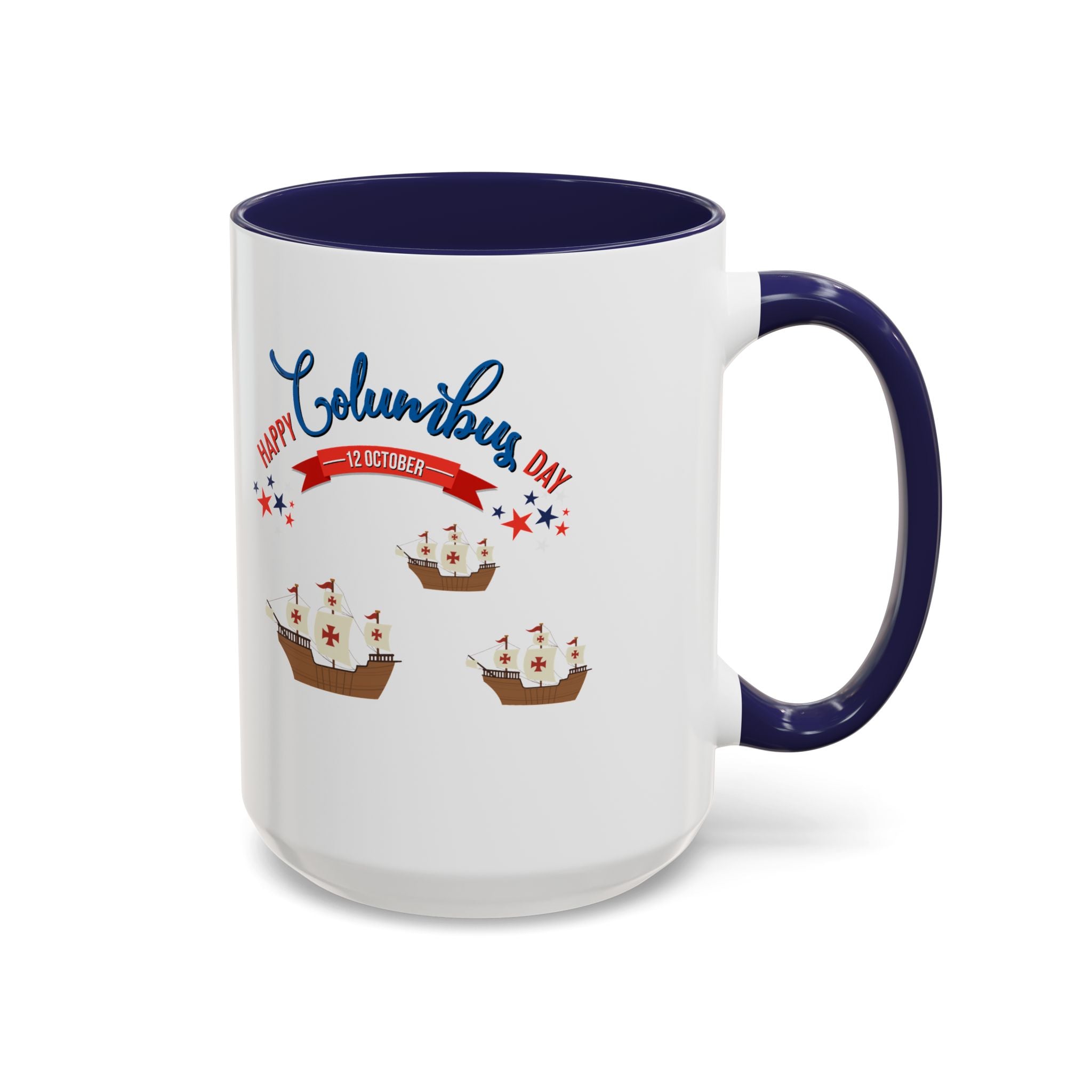 Happy Columbus Day Accent Coffee Mug (11, 15oz)