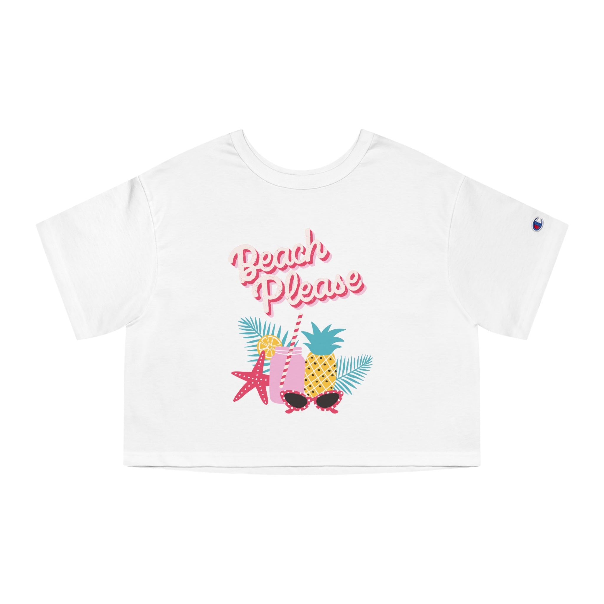 Beach Please Champion Women's Heritage Cropped T-Shirt