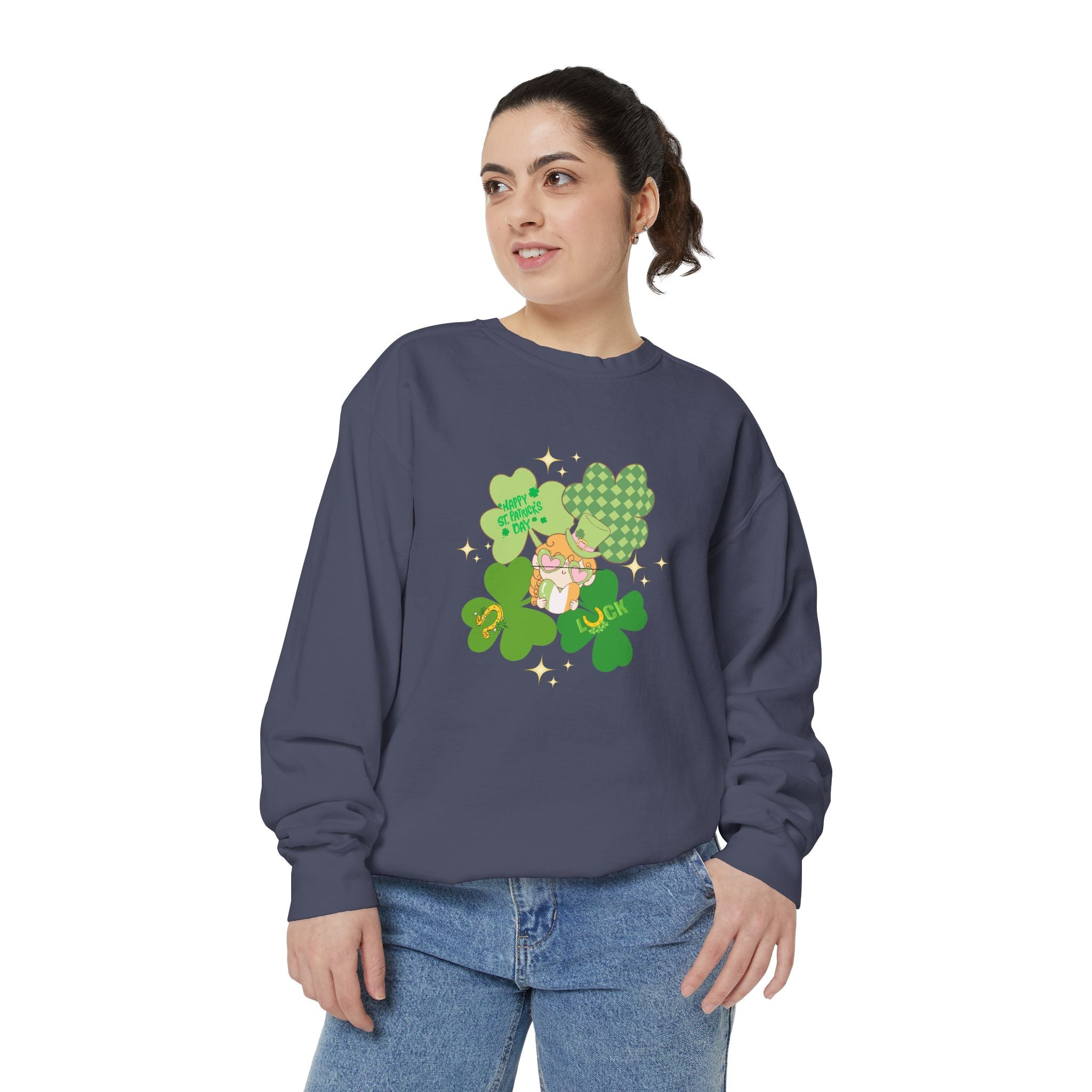 Retro St. Paddy's Day Unisex Garment-Dyed Sweatshirt