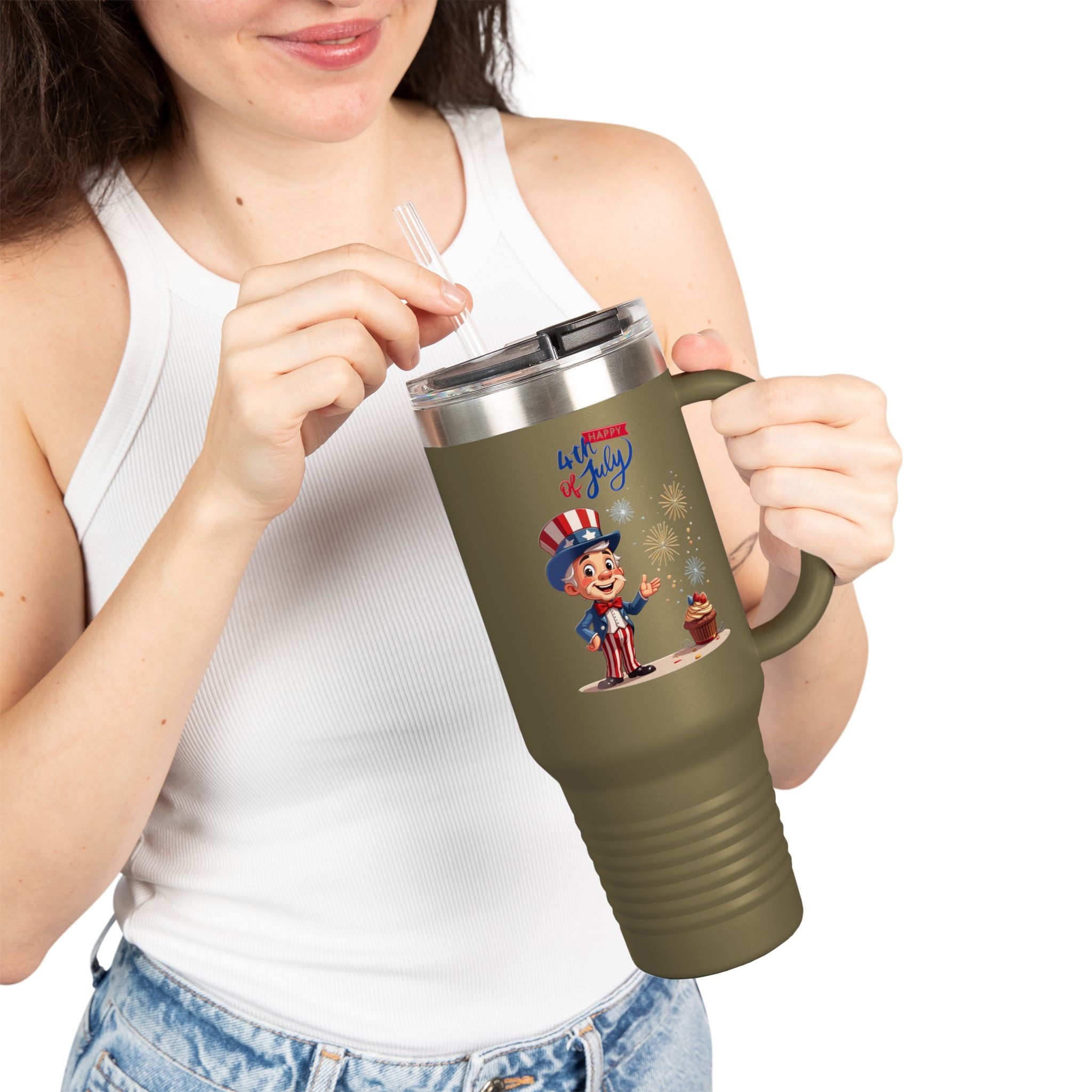 Uncle Sam Happy 4th of July Insulated Travel Mug, 40oz