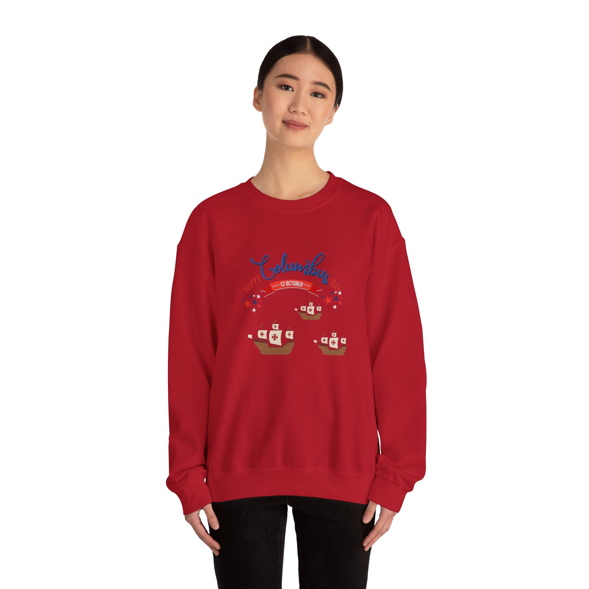 Happy Columbus Day Unisex Heavy Blend™ Crewneck Sweatshirt