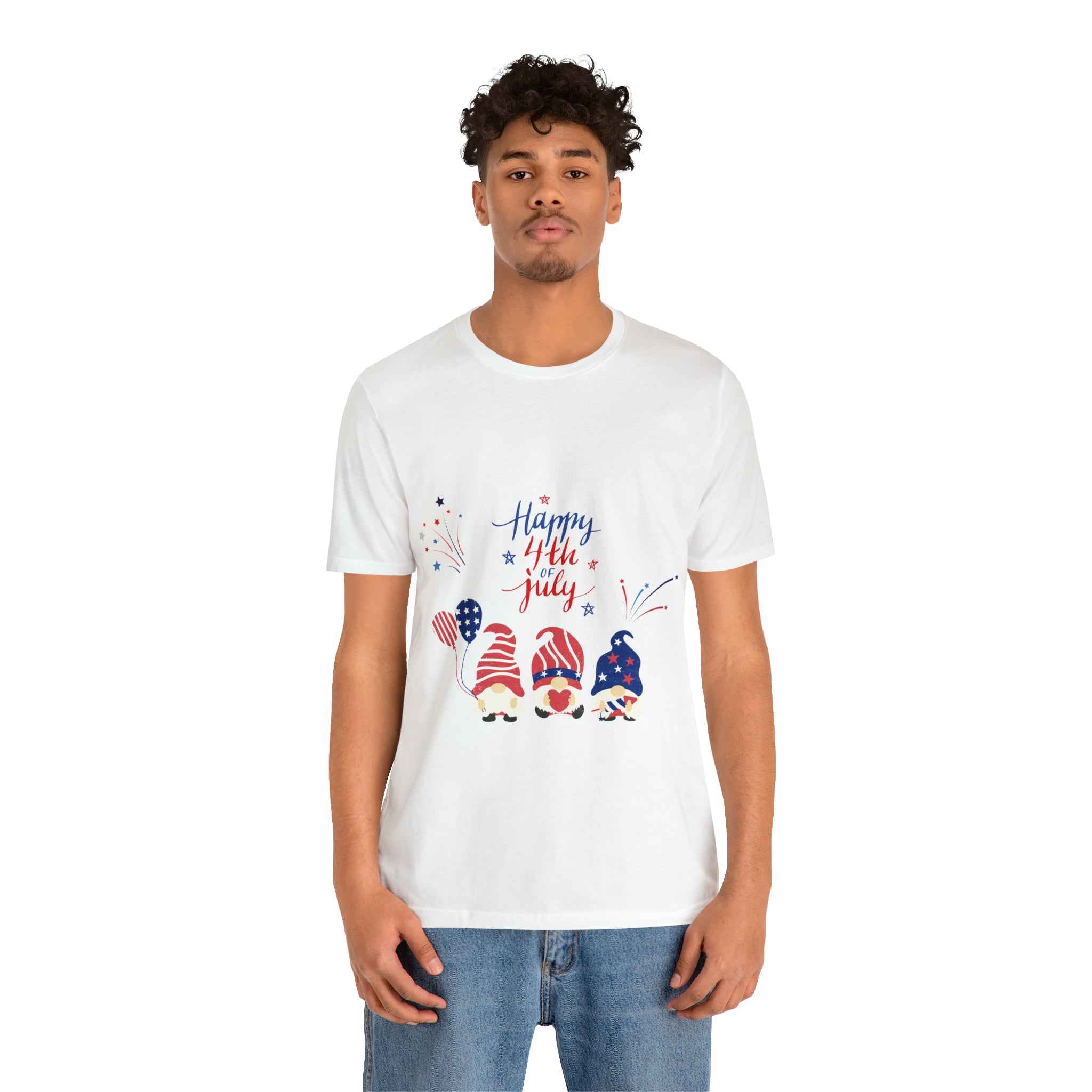 Happy 4th Of July Gnome Unisex Jersey Short Sleeve Tee