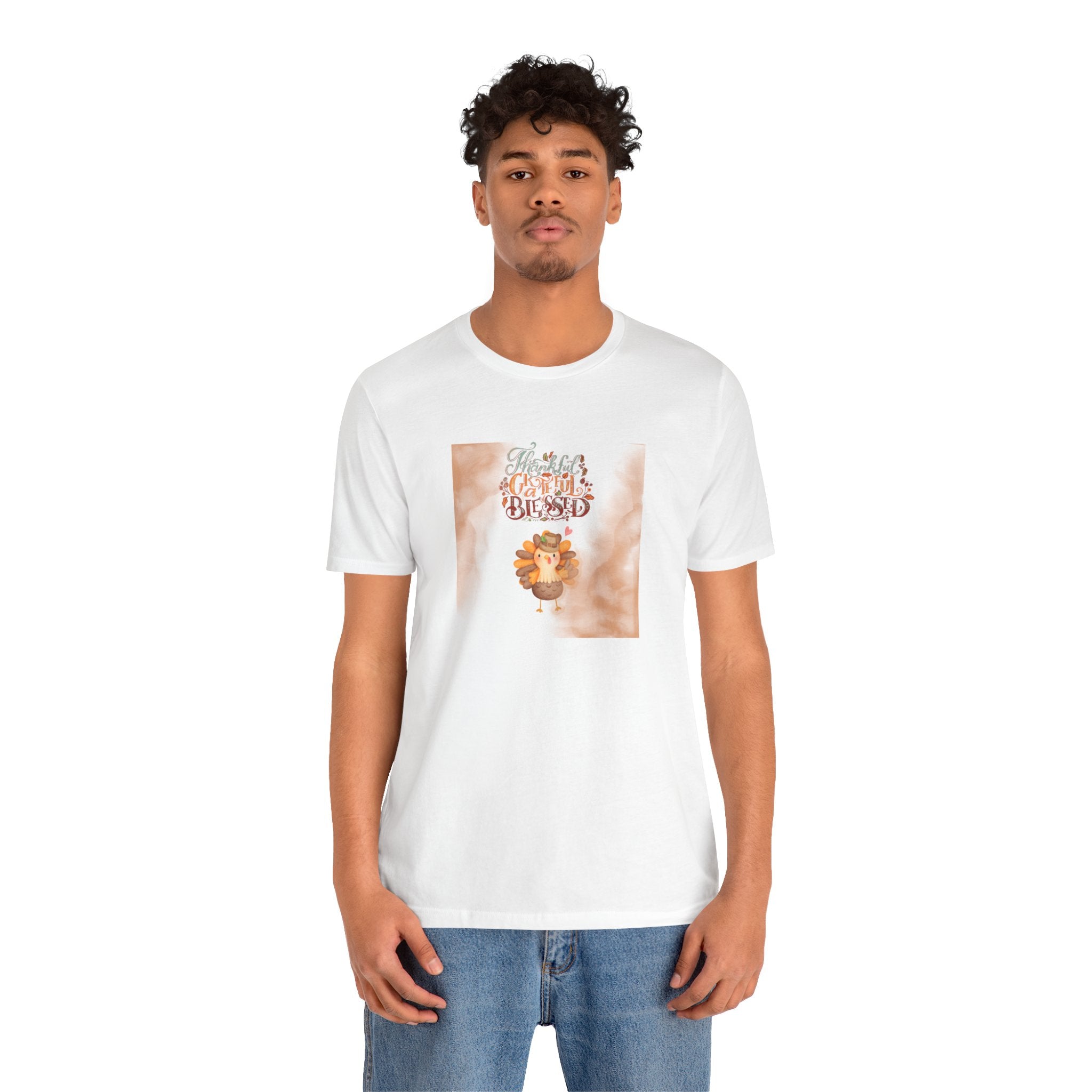 Thankful Grateful Blessed Unisex Jersey Short Sleeve Tee