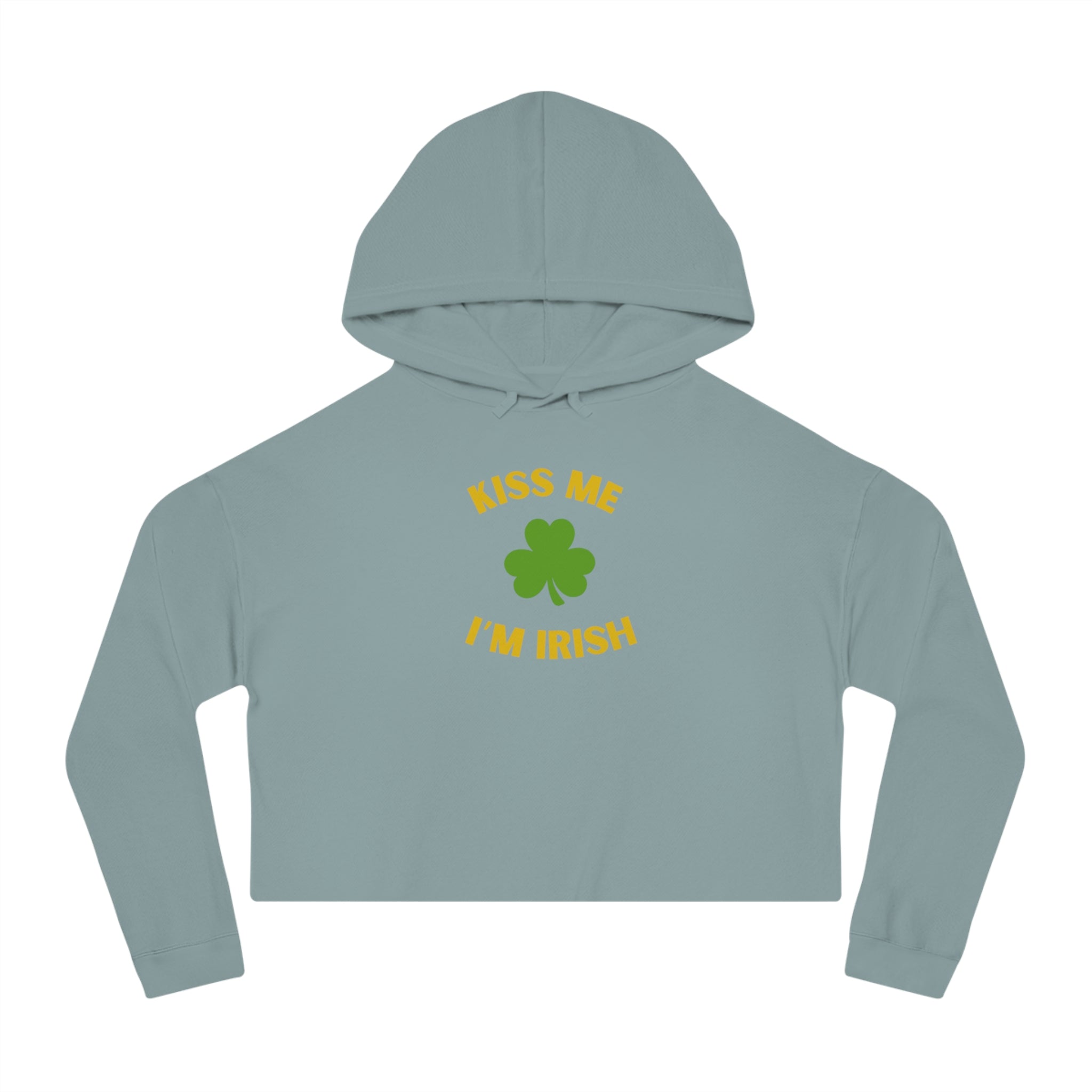 Kiss Me I'm Irish Women’s Cropped Hooded Sweatshirt