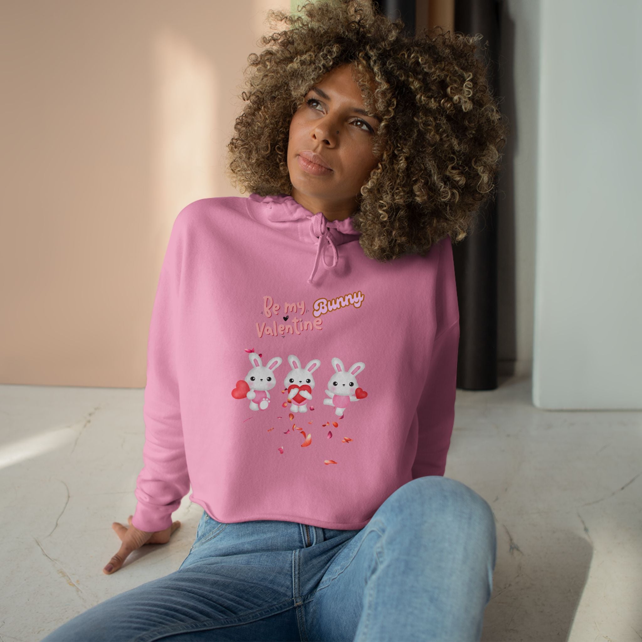 My Bunny Valentine Crop Hoodie