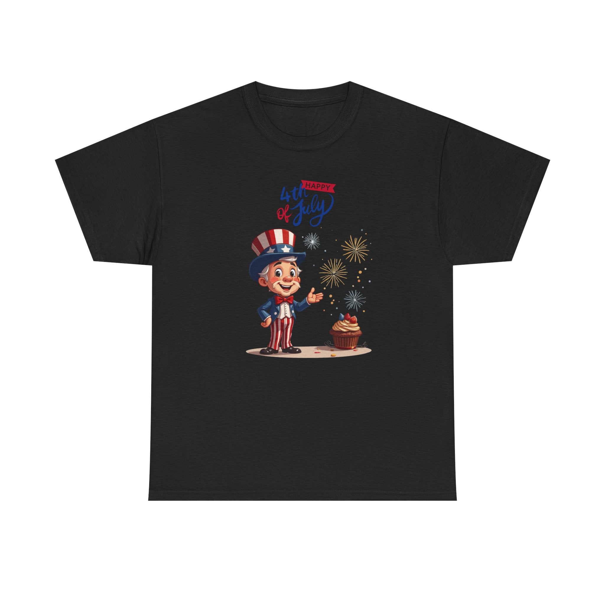 Uncle Sam Tee Happy of July, Unisex Heavy Cotton Shirt