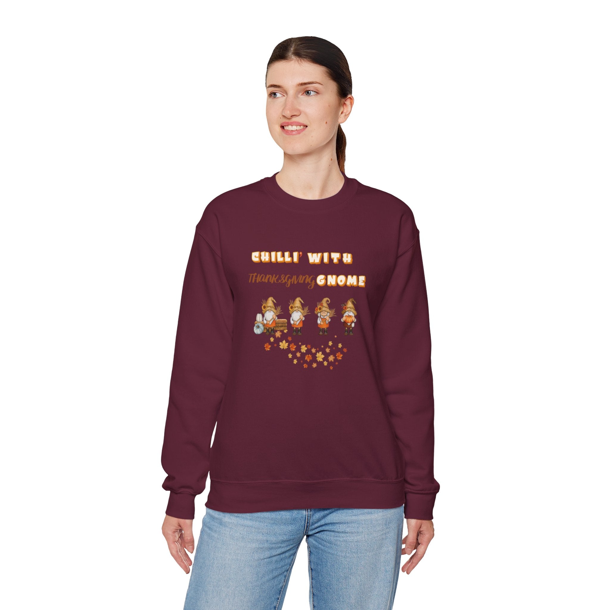 Chilli" With Thanksgiving Gnome Unisex Heavy Blend™ Crewneck Sweatshirt