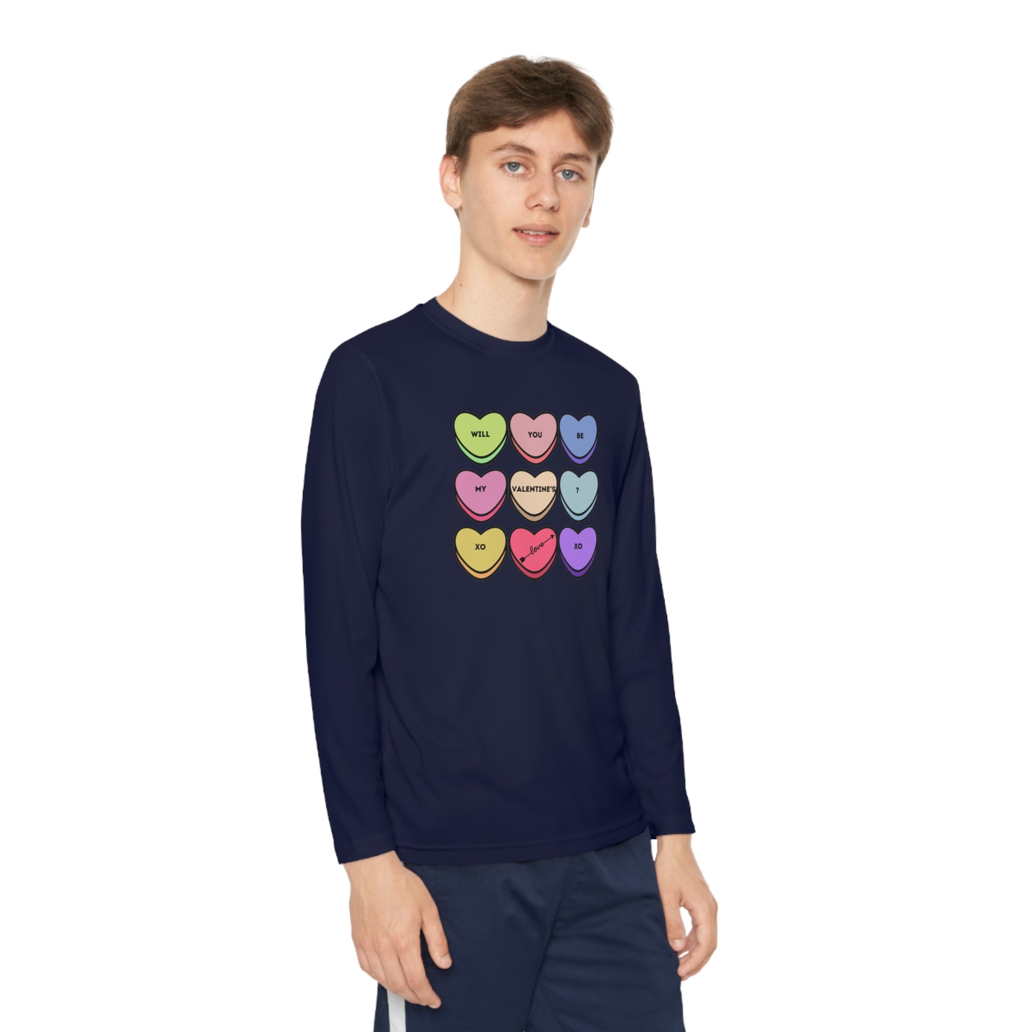 Will You Be My Valentine? Youth Long Sleeve Competitor Tee
