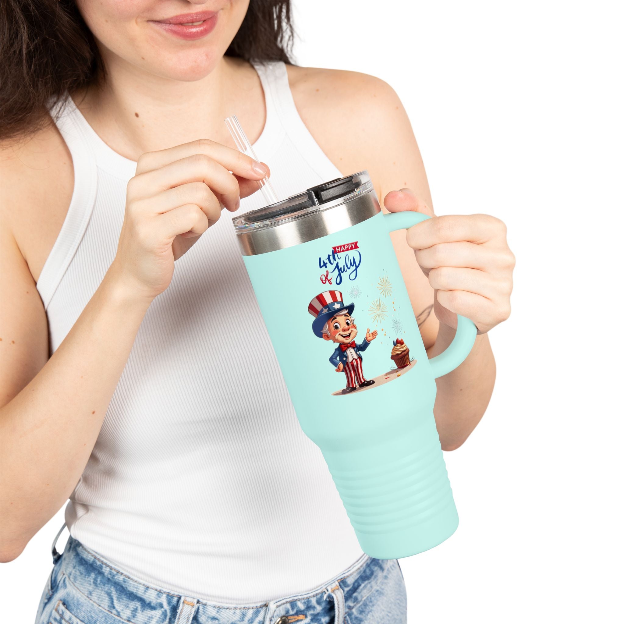 Uncle Sam Happy 4th of July Insulated Travel Mug, 40oz
