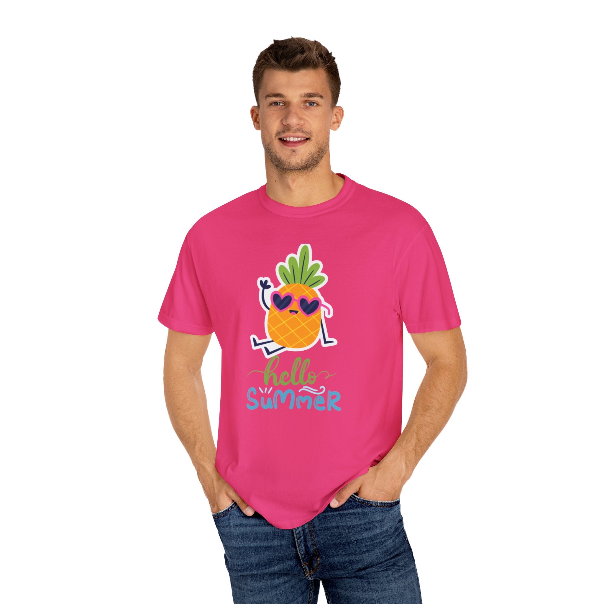 Hello Summer Fun Unisex Garment-Dyed T-shirt