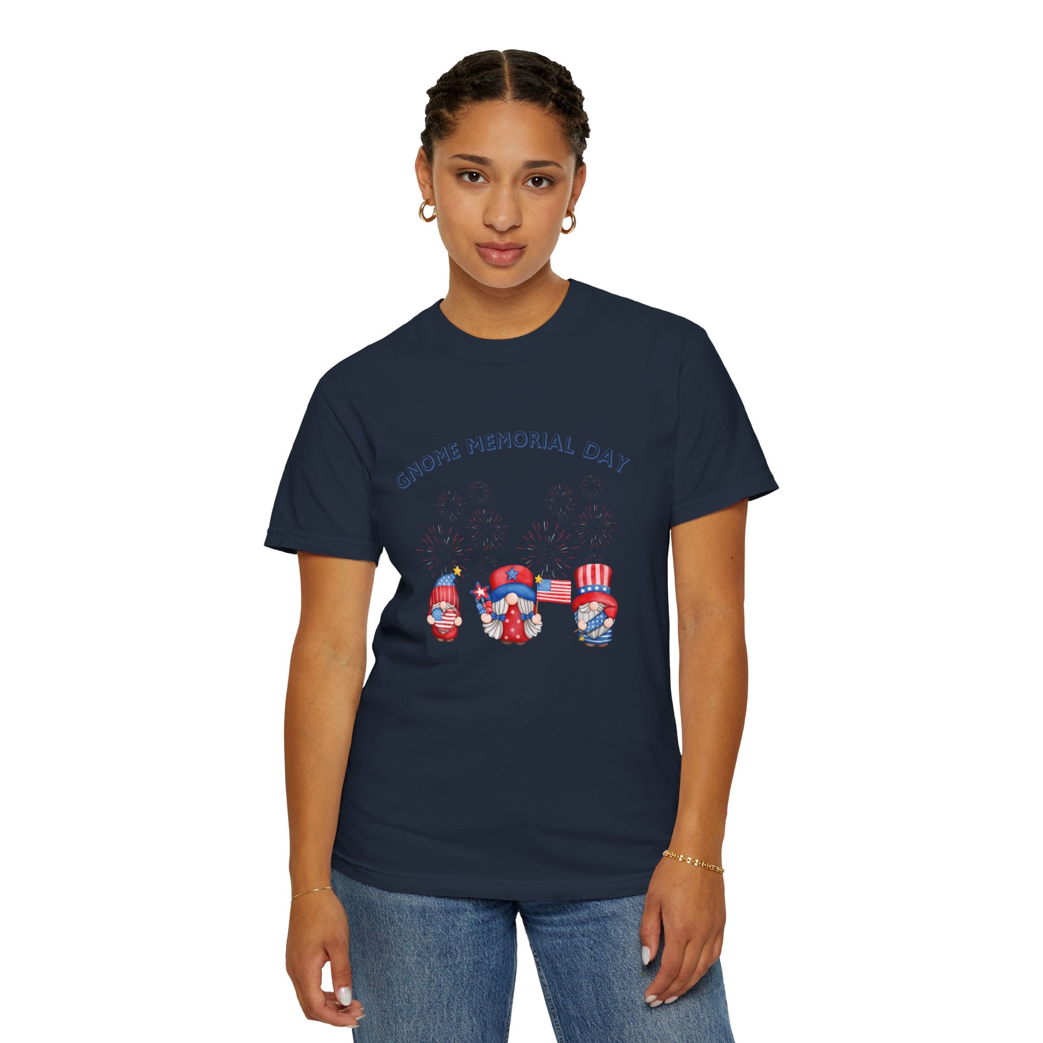 Gnome Memorial Day Unisex Garment-Dyed T-Shirt