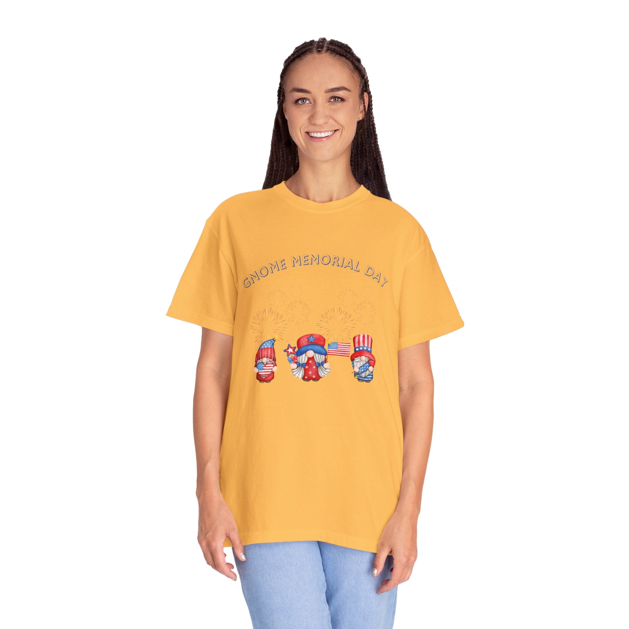 Gnome Memorial Day Unisex Garment-Dyed T-Shirt
