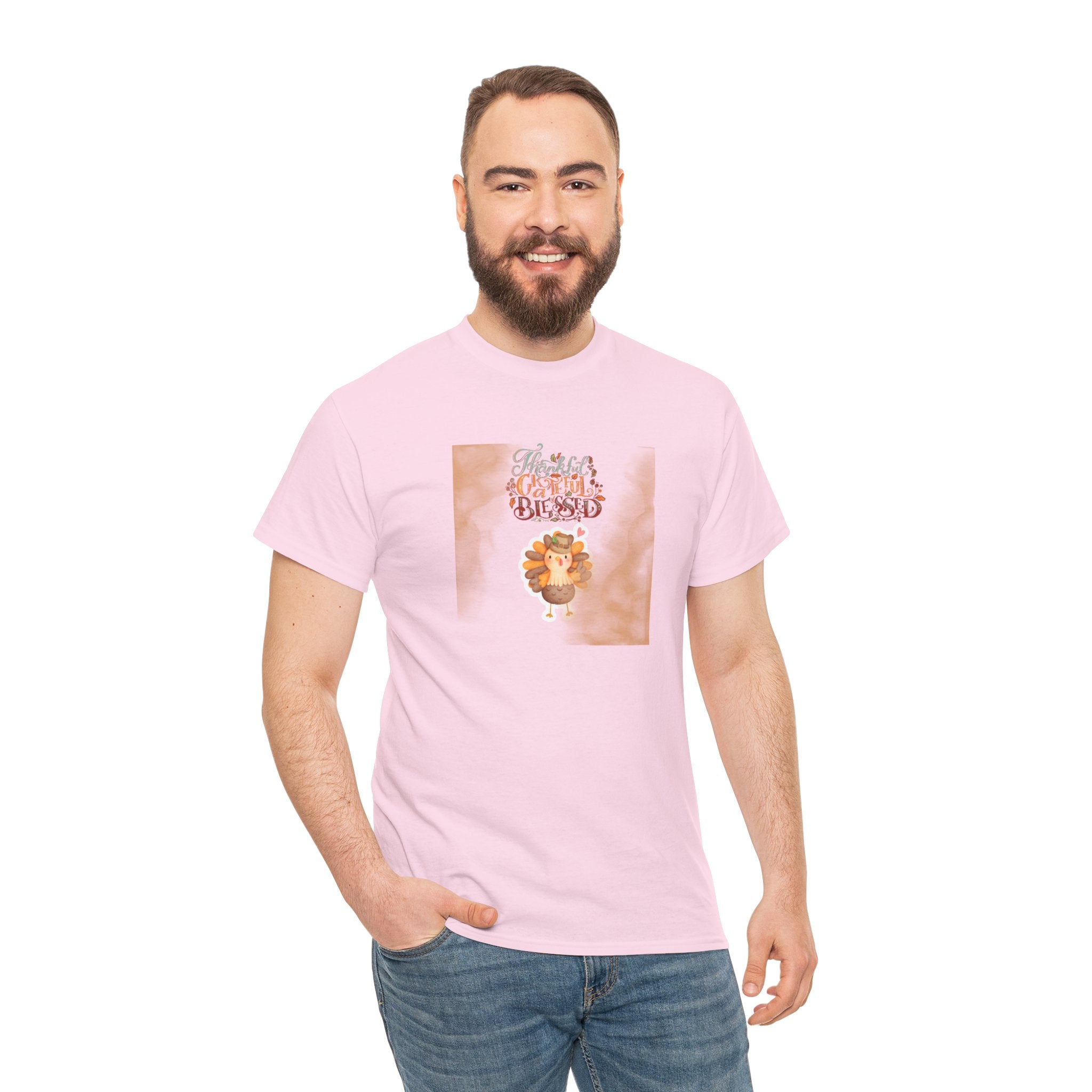 Thankful Grateful Blessed Unisex Heavy Cotton Tee