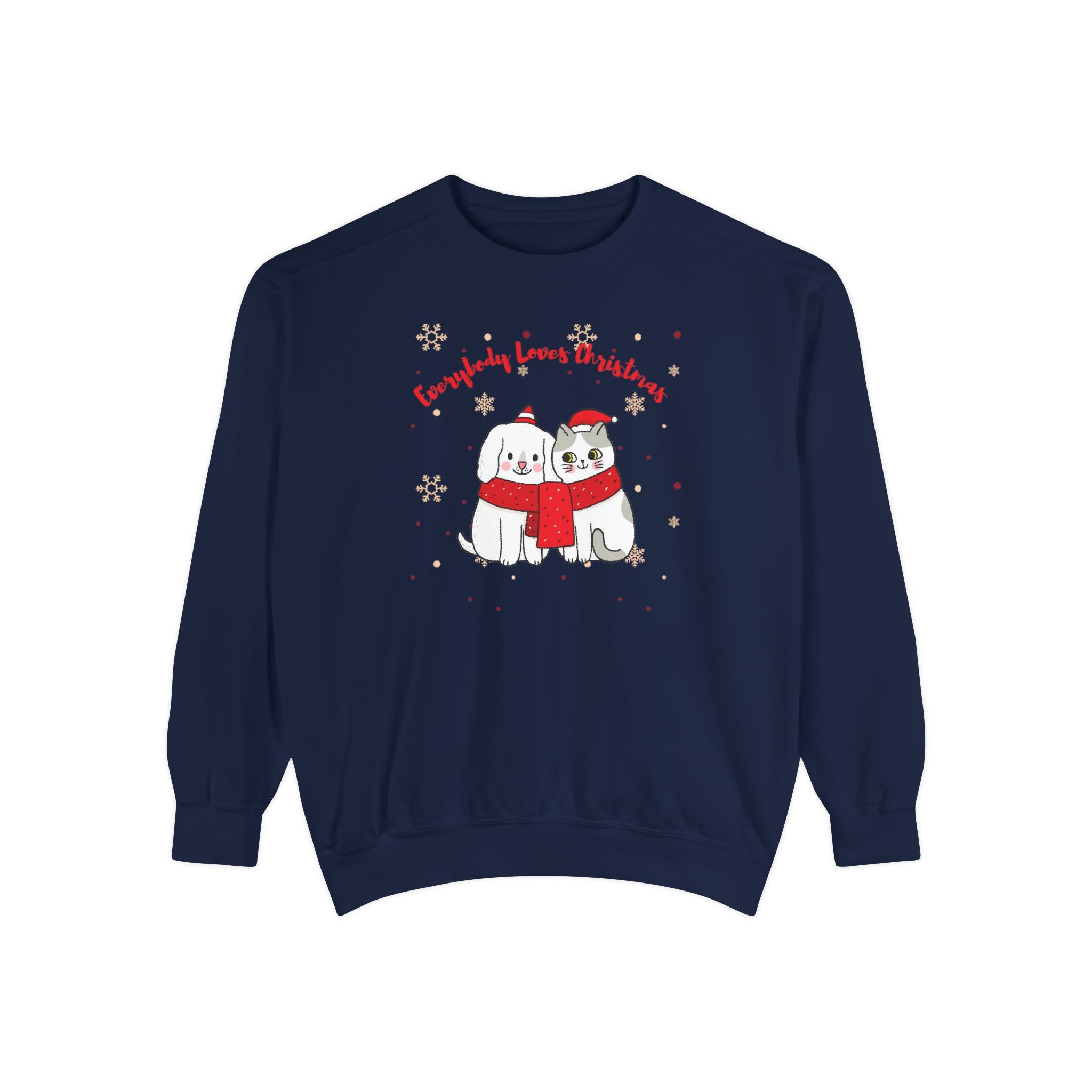 Everybody Loves Christmas Unisex Garment-Dyed Sweatshirt