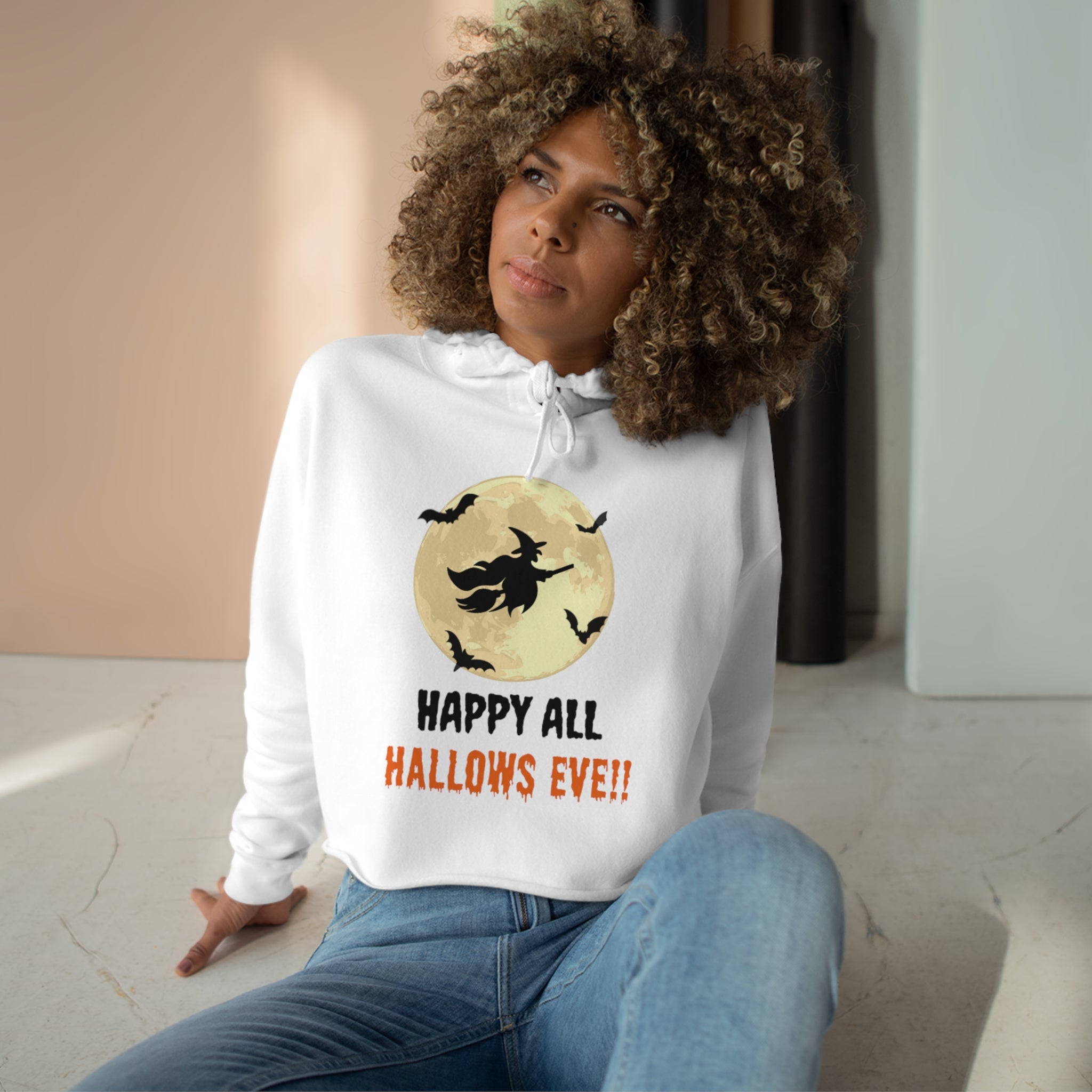 Happy All Hallows Eve Crop Hoodie